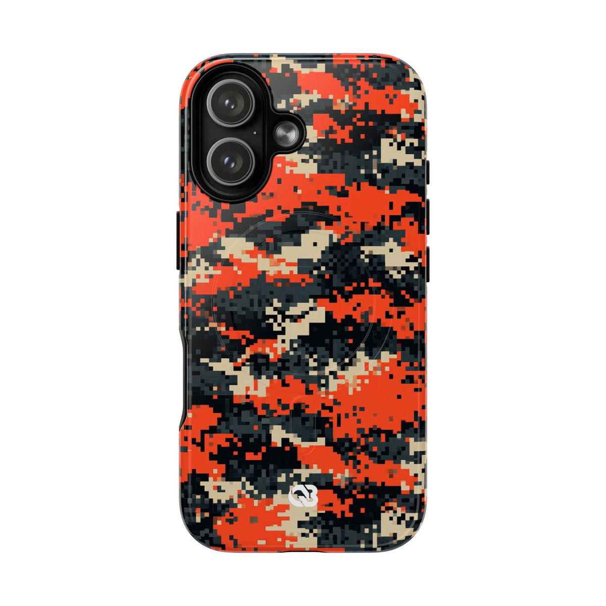 Signal Pixel Camo · Tough 2.0 Magnetic Phone Case for iPhone · Orange