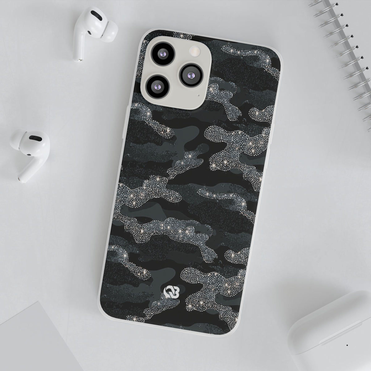Glitter Shadow Camo · Lite Phone Case for iPhone · Black