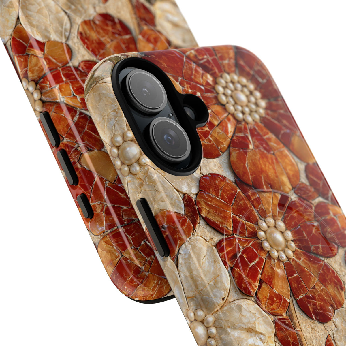 Carnelian Pearl Bloom · Tough 2.0 Magnetic Phone Case for iPhone · Orange