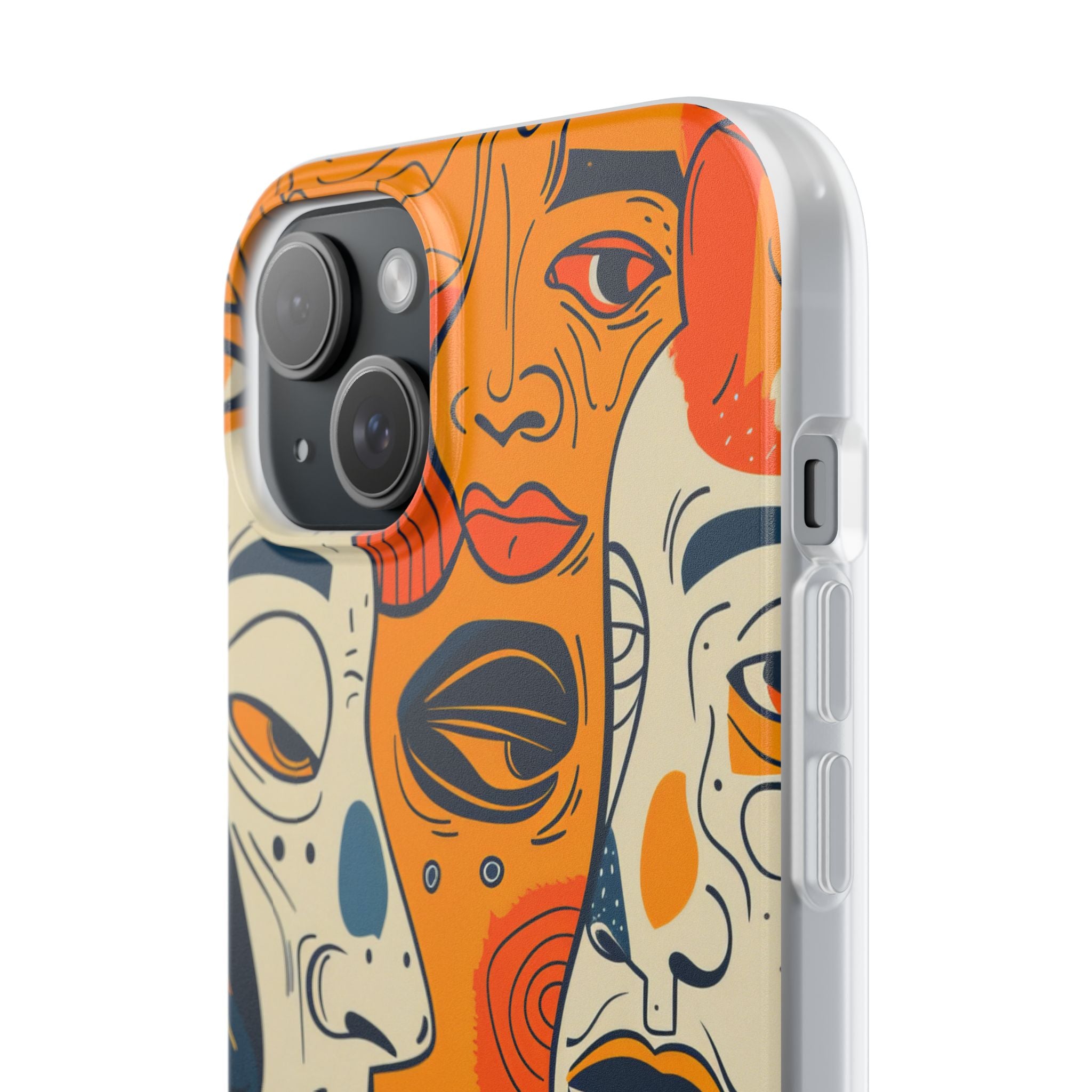 Tangled Faces Sunset iPhone 15 Plus Case - Soft