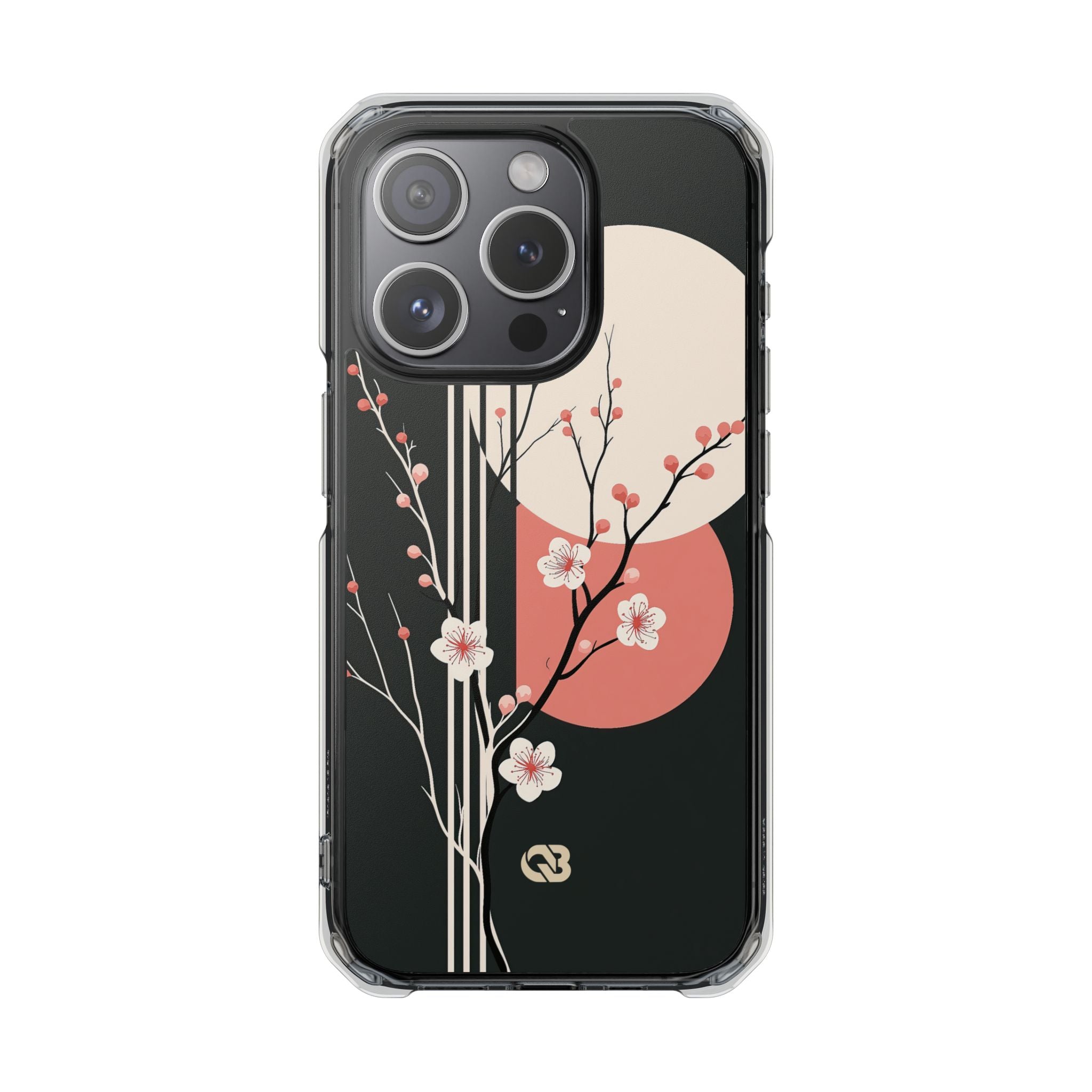 Black Impact MagSafe Phone Case for iPhone - Kyoto Midnight Blossom
