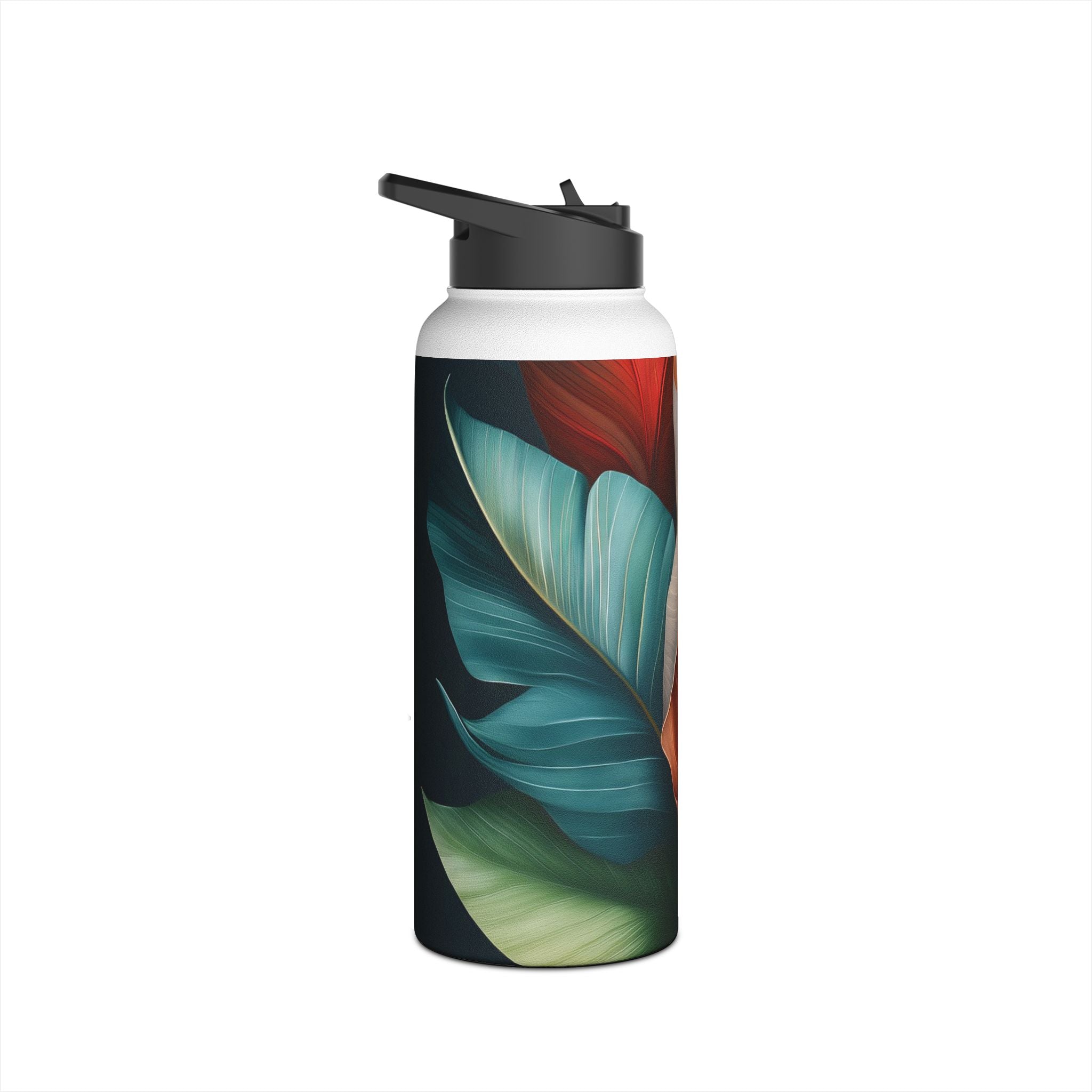 Tropical Ember Leaves - Stainless Steel Water Bottle