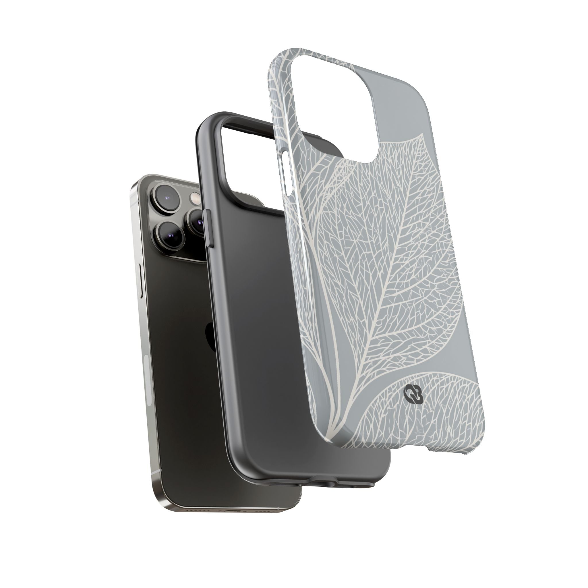 Grey Tough Phone Case for iPhone - Frosted Ash Veins
