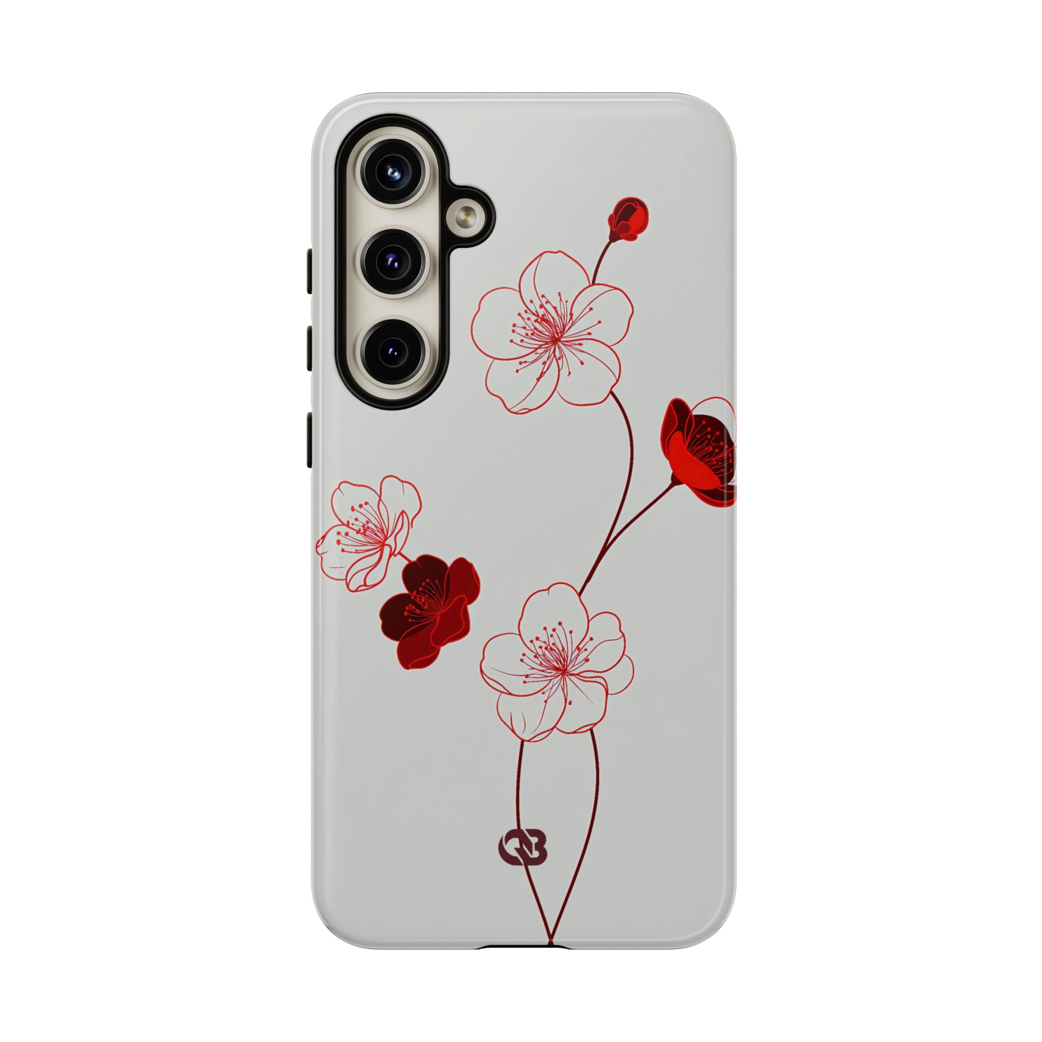 Red Tough Phone Case for Samsung - Kyoto Ember Bloom