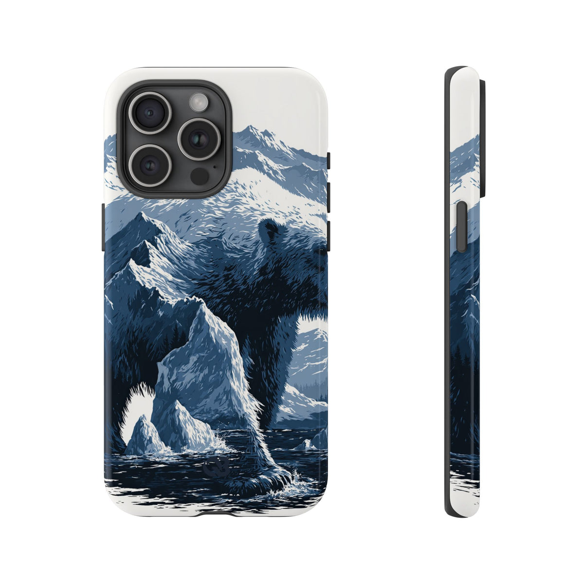 Fjord Summit Bear · Tough Phone Case for iPhone · Blue