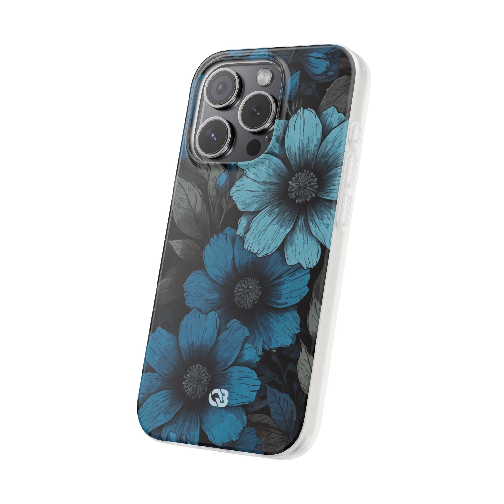 Obsidian Blue Petals · Soft Phone Case for iPhone