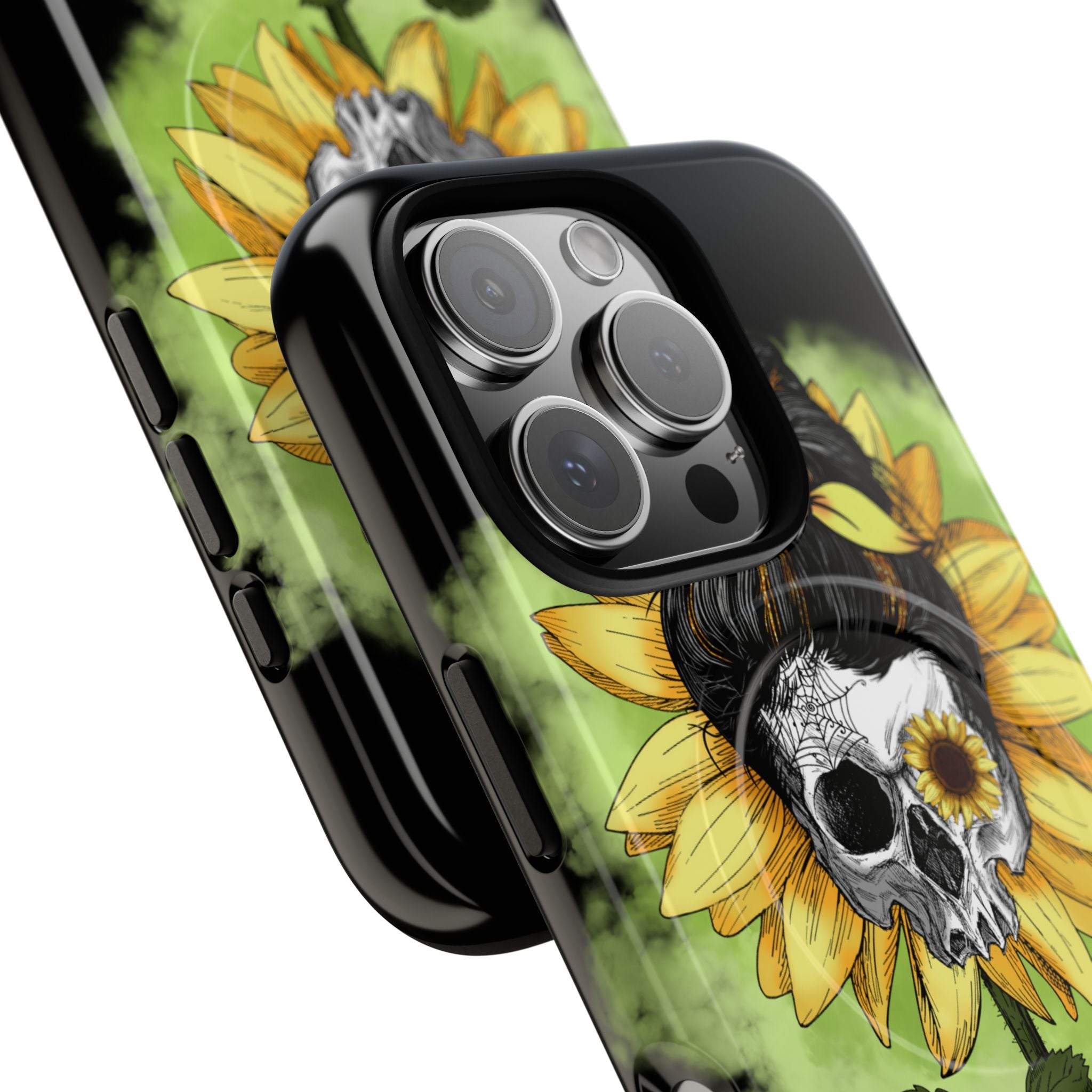 Sonnenblumen-Schädel iPhone 16 Pro Case - Tough+