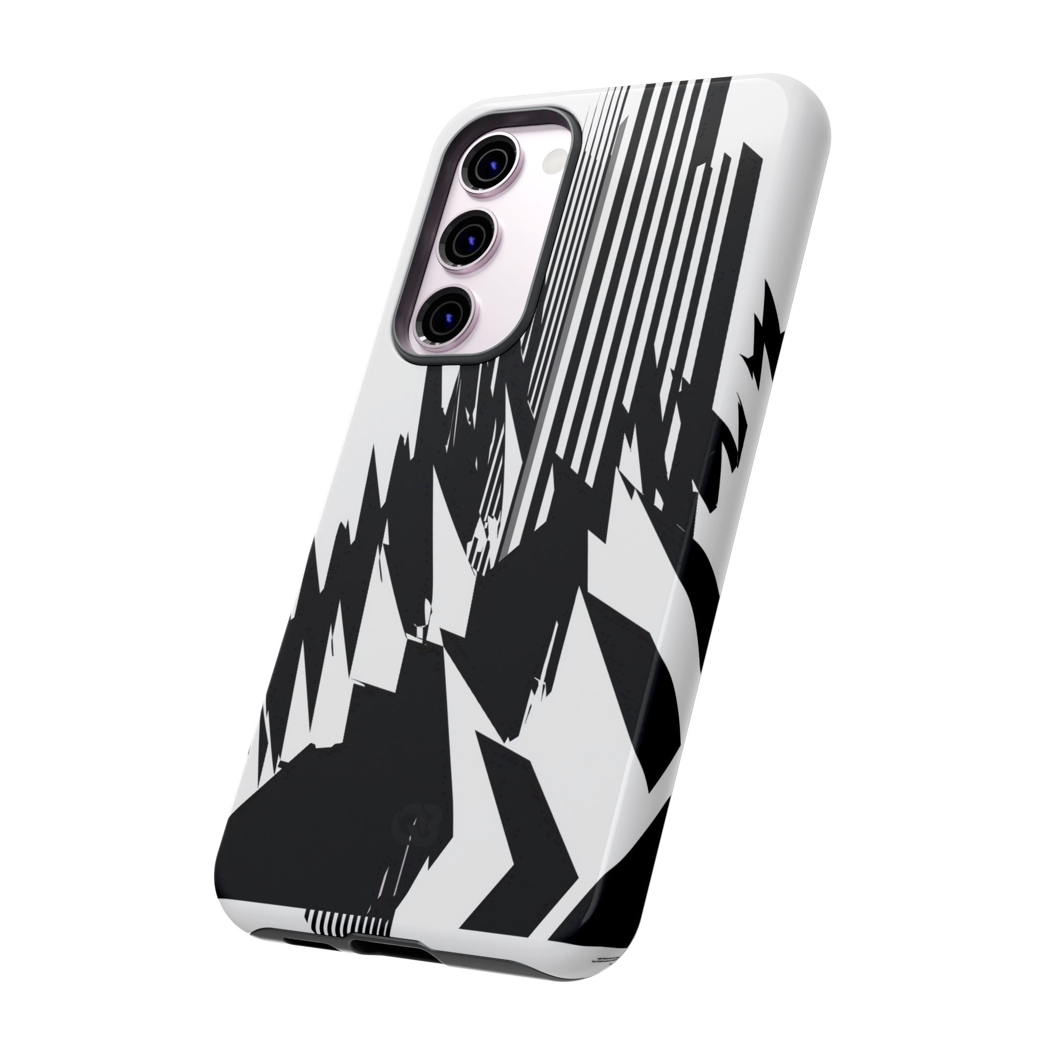 White Tough Phone Case for Samsung - Shattered Vector Spire