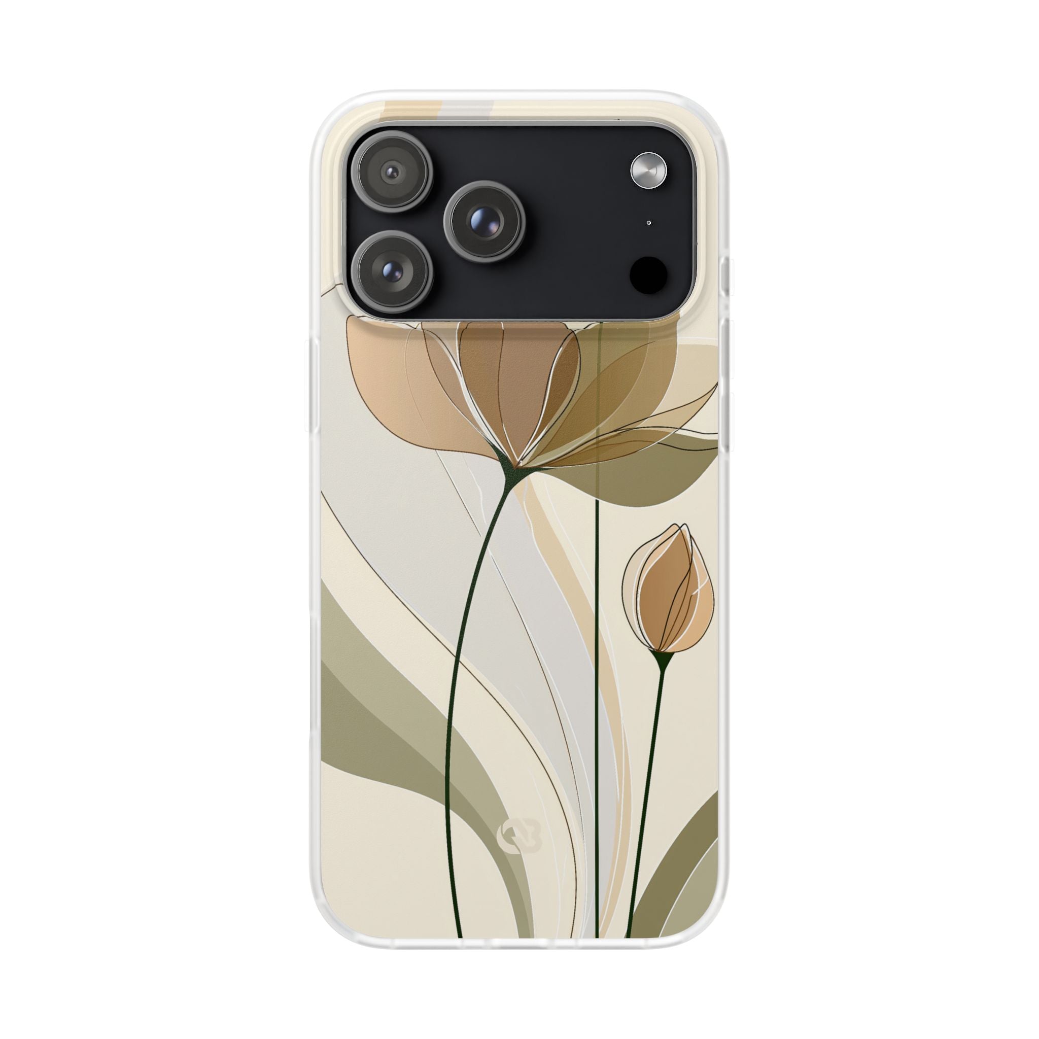 Beige Lite Phone Case for iPhone - Muted Ochre Petals