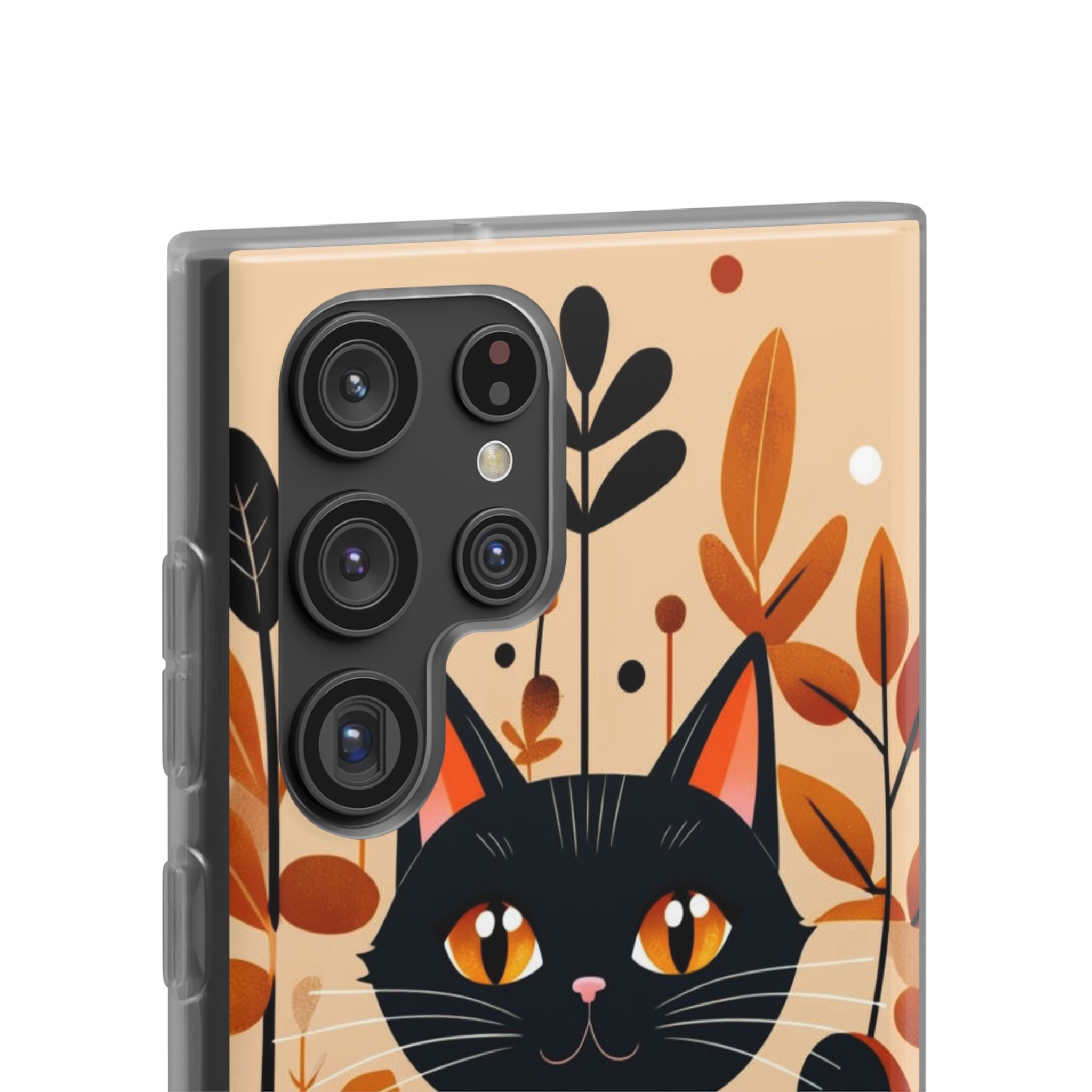 Black Cat Glow Samsung S22 Ultra Case - Soft