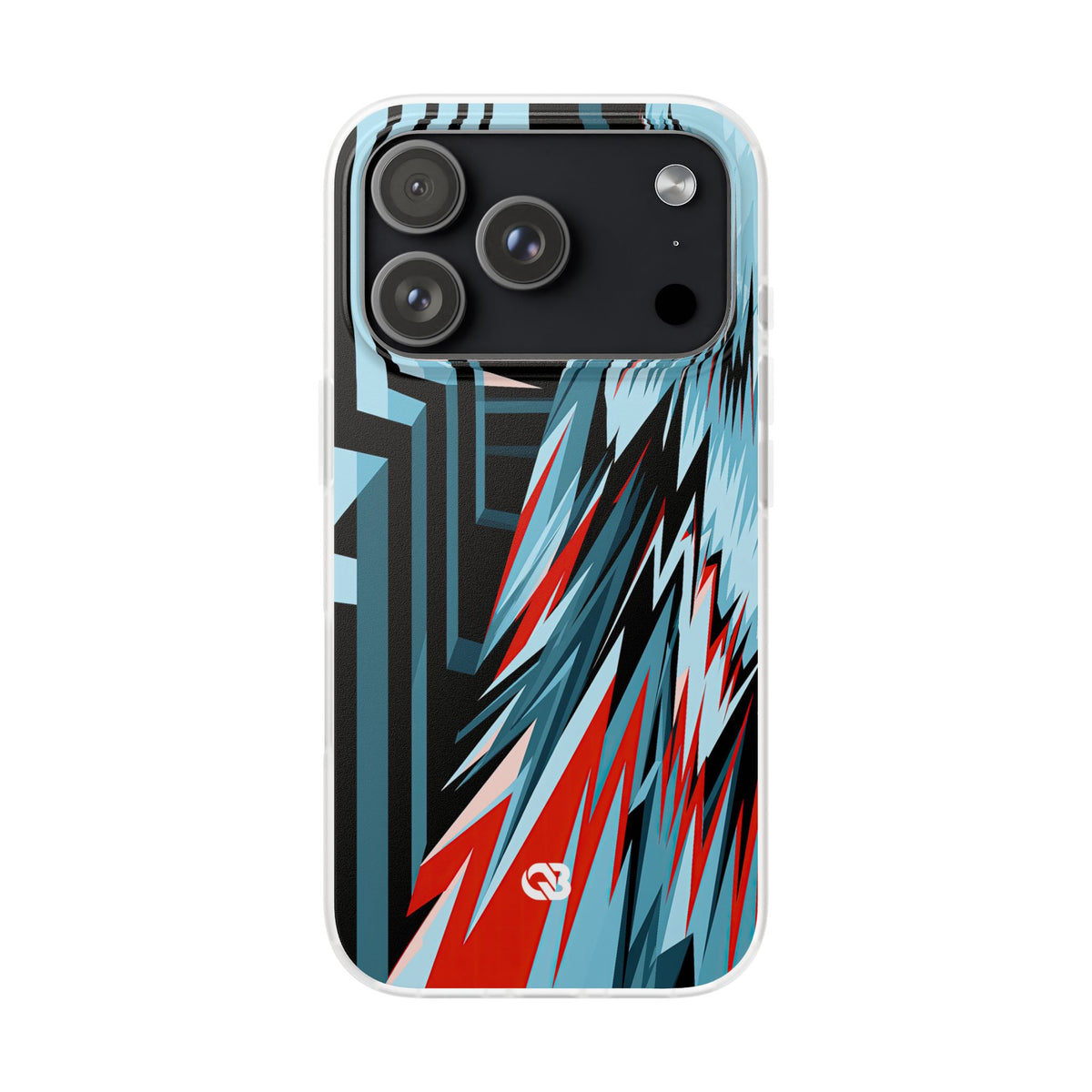 Blue Lite Phone Case for iPhone - Glitch Peak Cyan