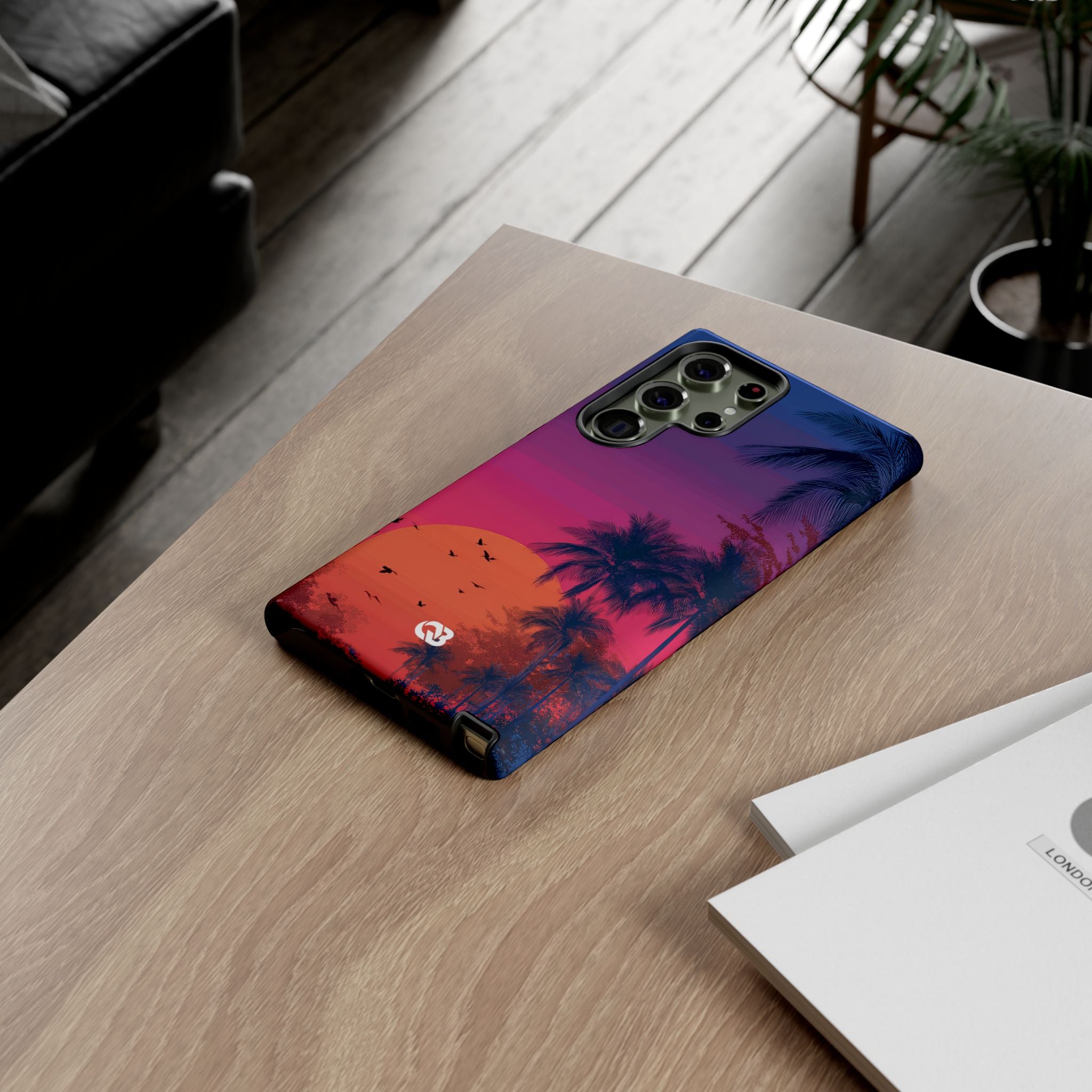 Neon Horizon Palms · Tough Phone Case for Samsung