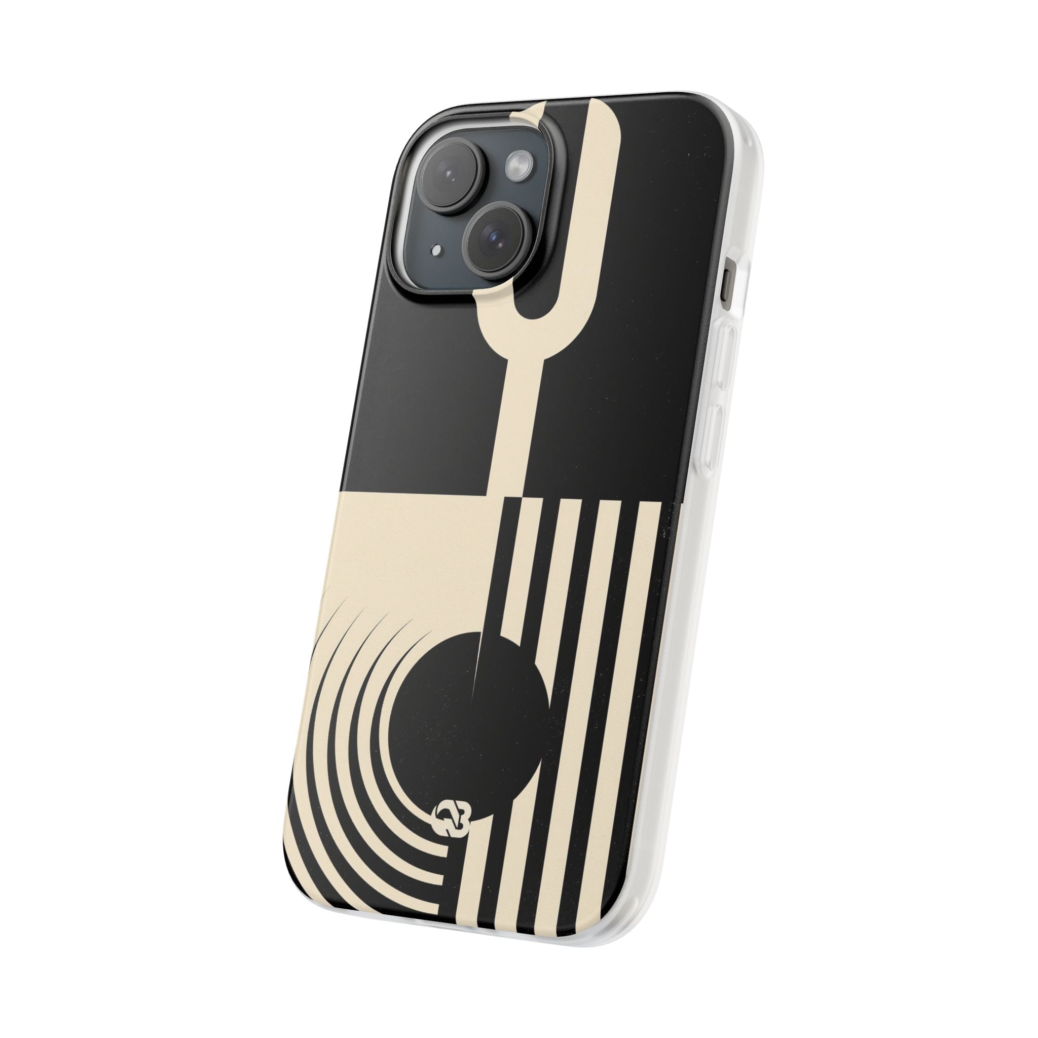Black Lite Phone Case for iPhone - Ivory Signal Grid