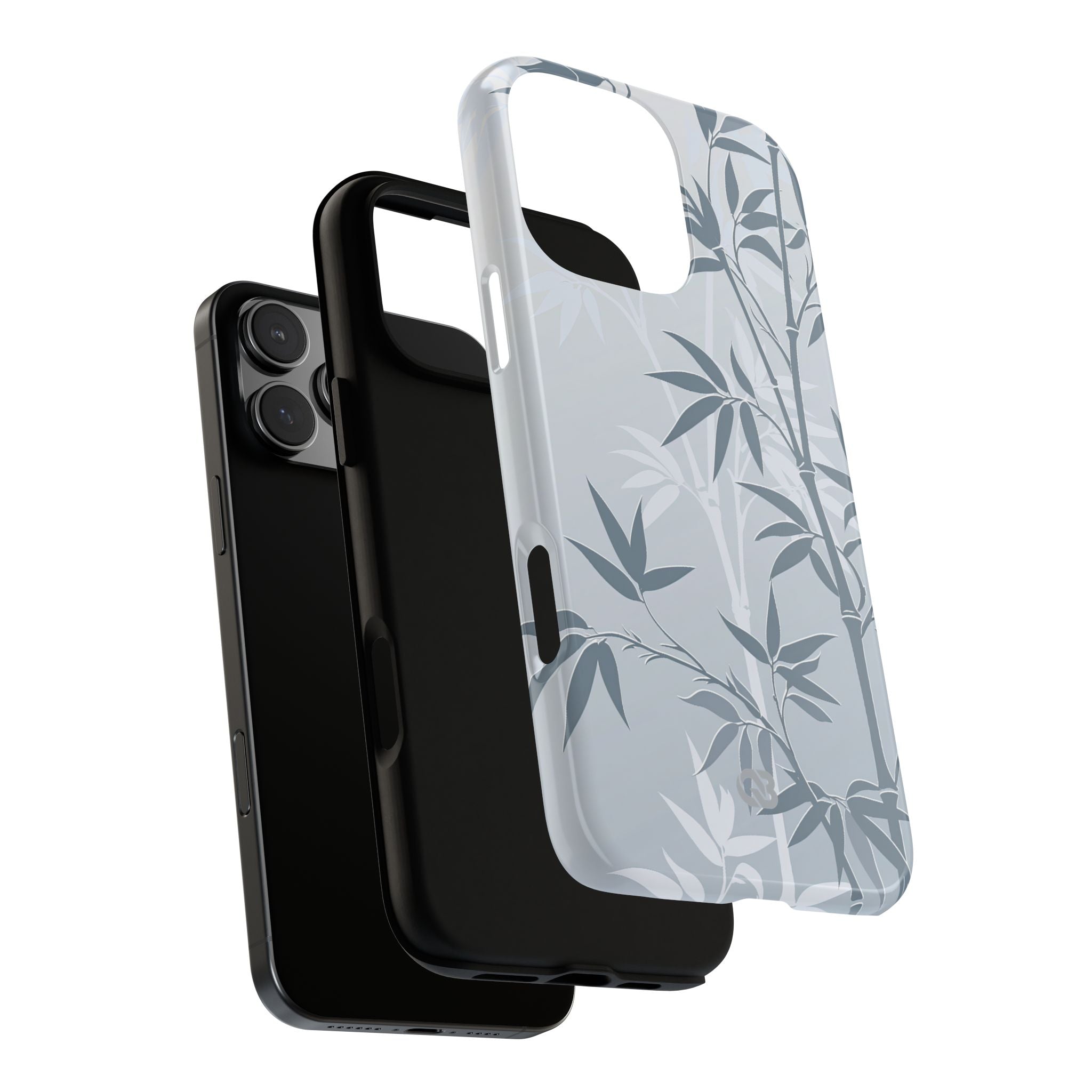 Blue Tough Phone Case for iPhone - Slate Bamboo Shadow