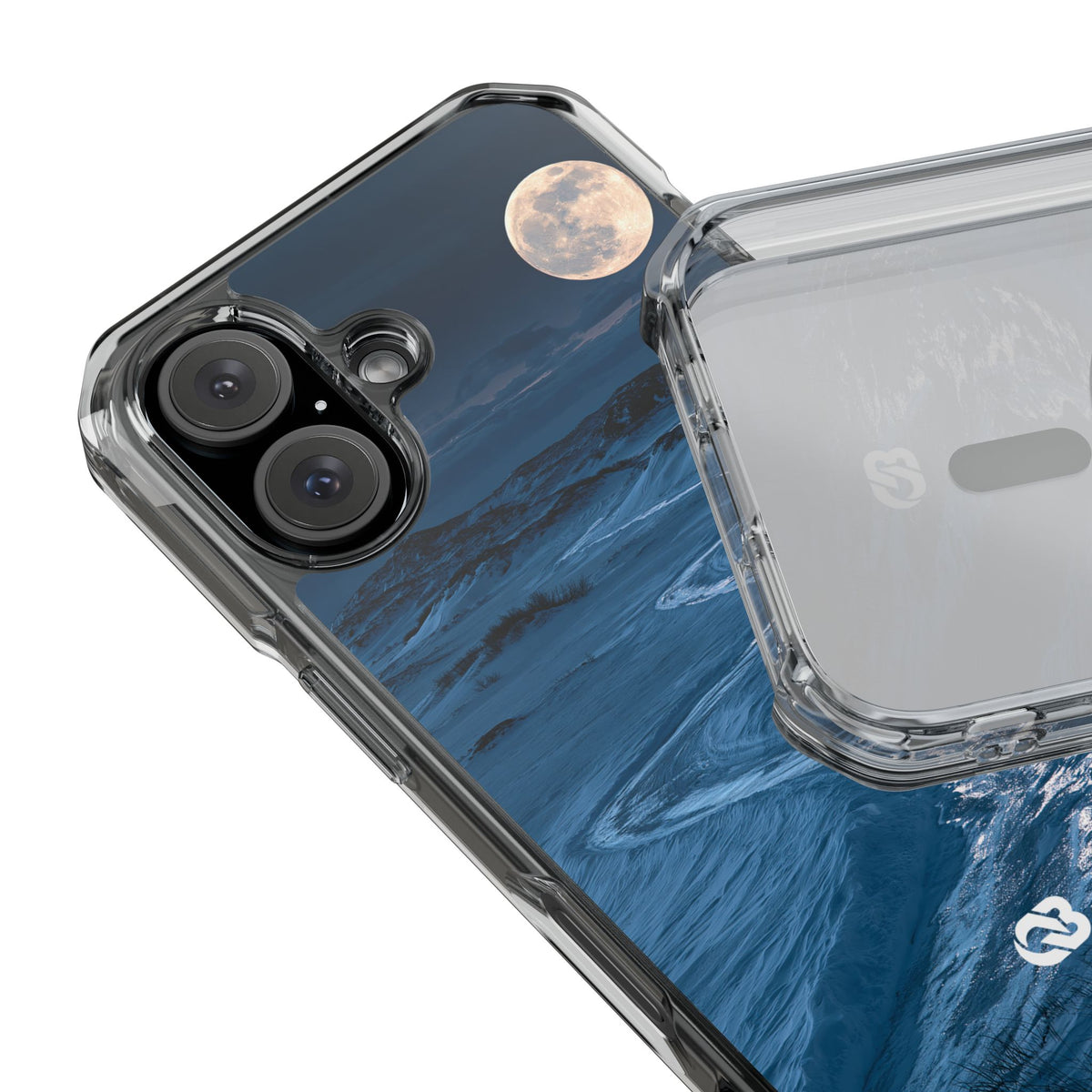 Arctic Moon Drift · Clear Impact Magnetic Phone Case for iPhone · Blue