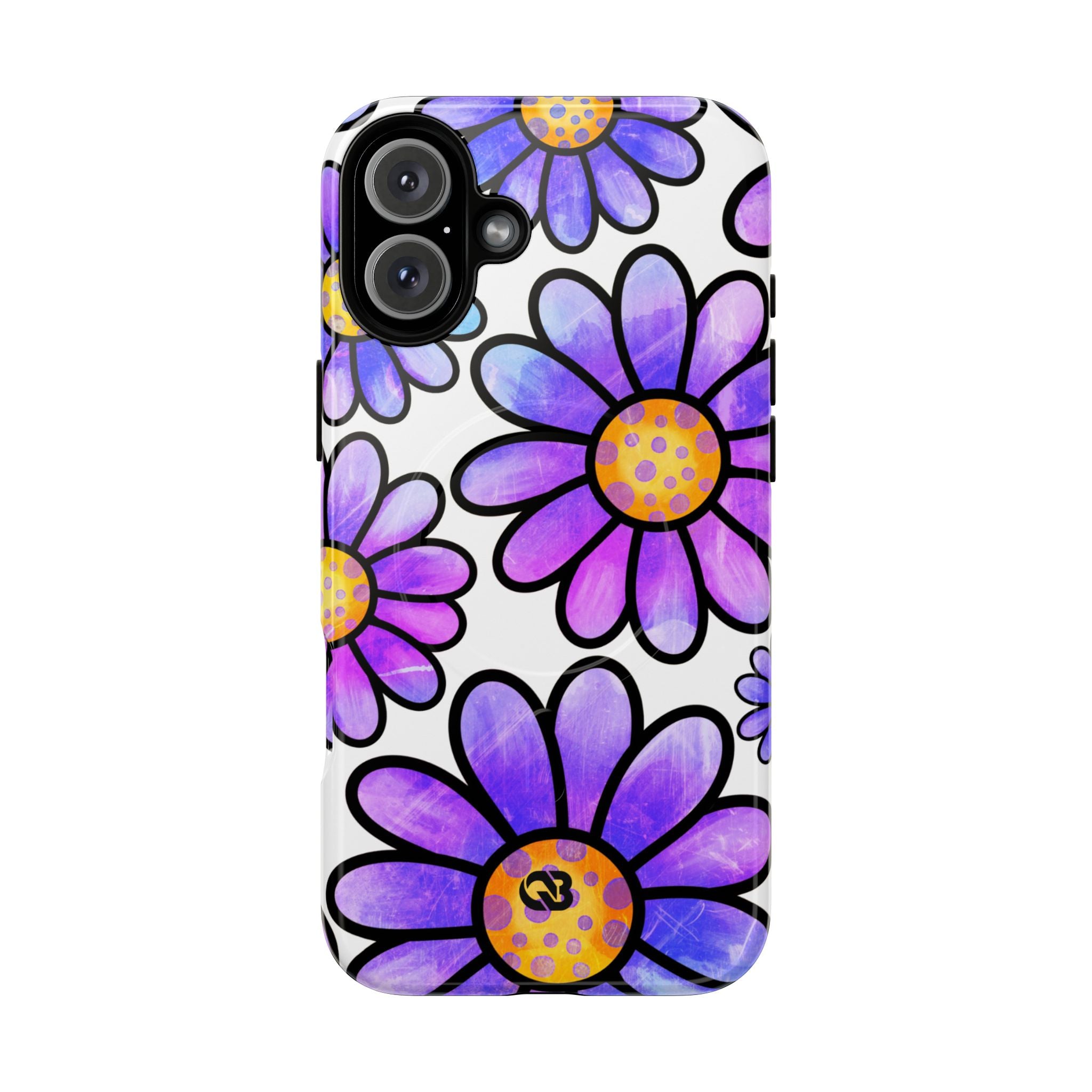 Violet Grunge Bloom · Tough+ Handyhülle für iPhone · Magsafe