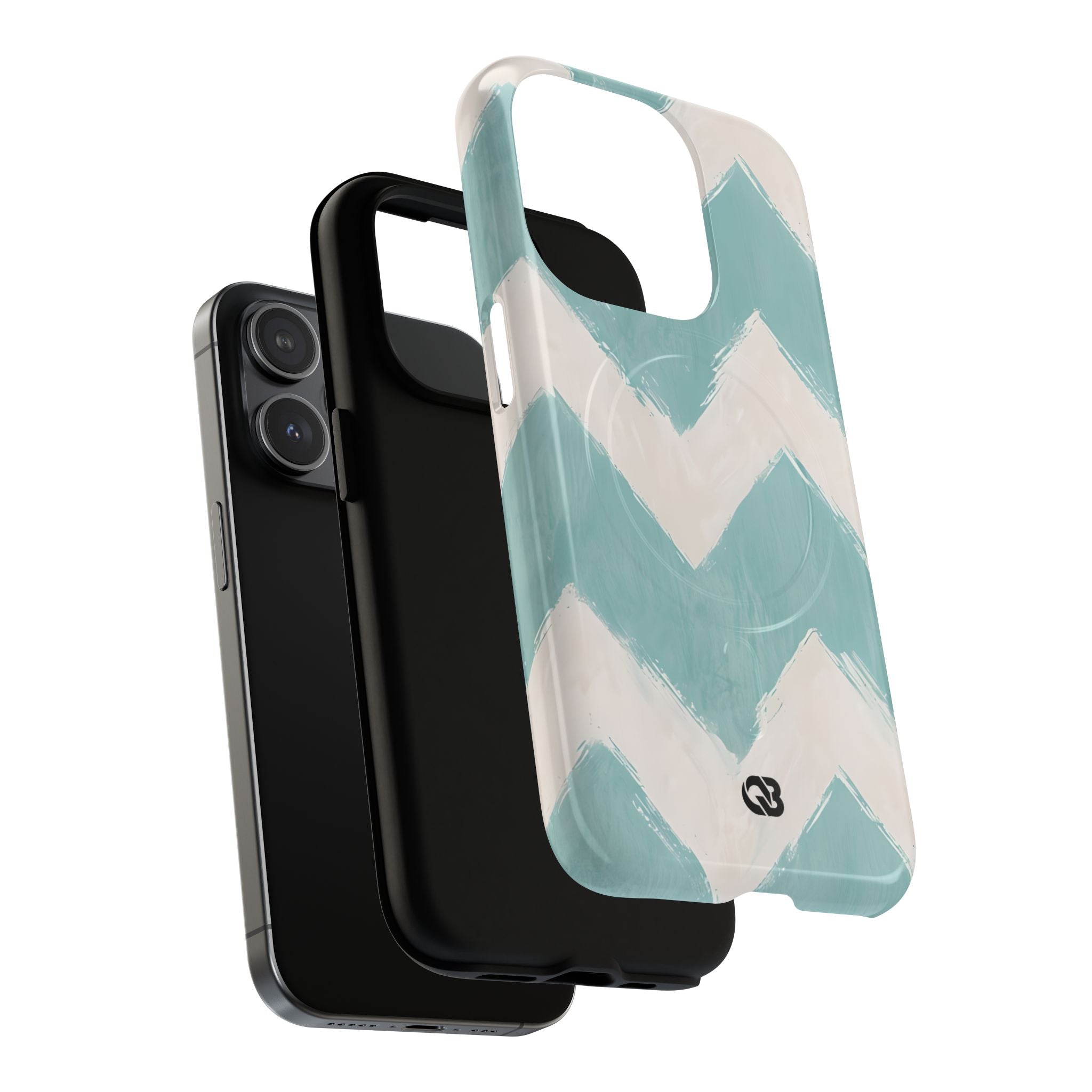 Teal Painted Chevron · Tough+ Phone Case for iPhone · Magsafe