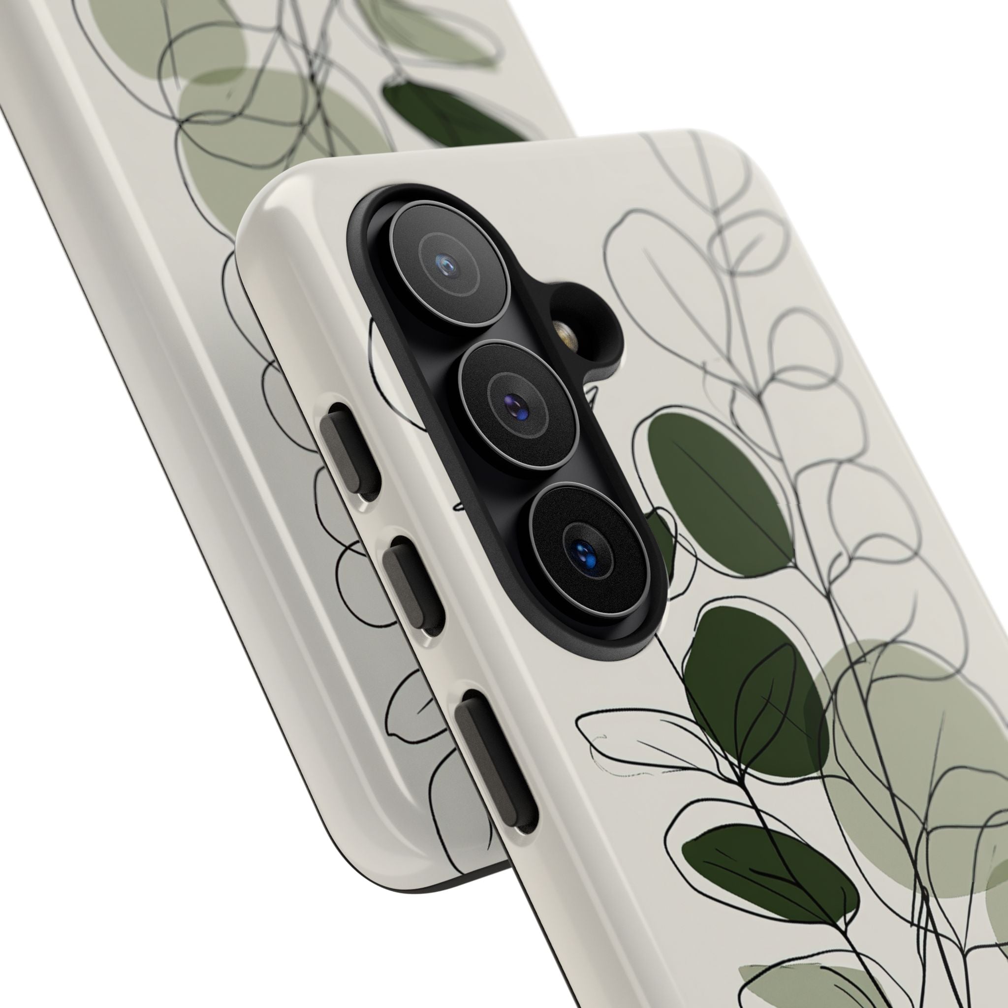Green Tough Phone Case for Samsung - Muted Eucalyptus Sketch