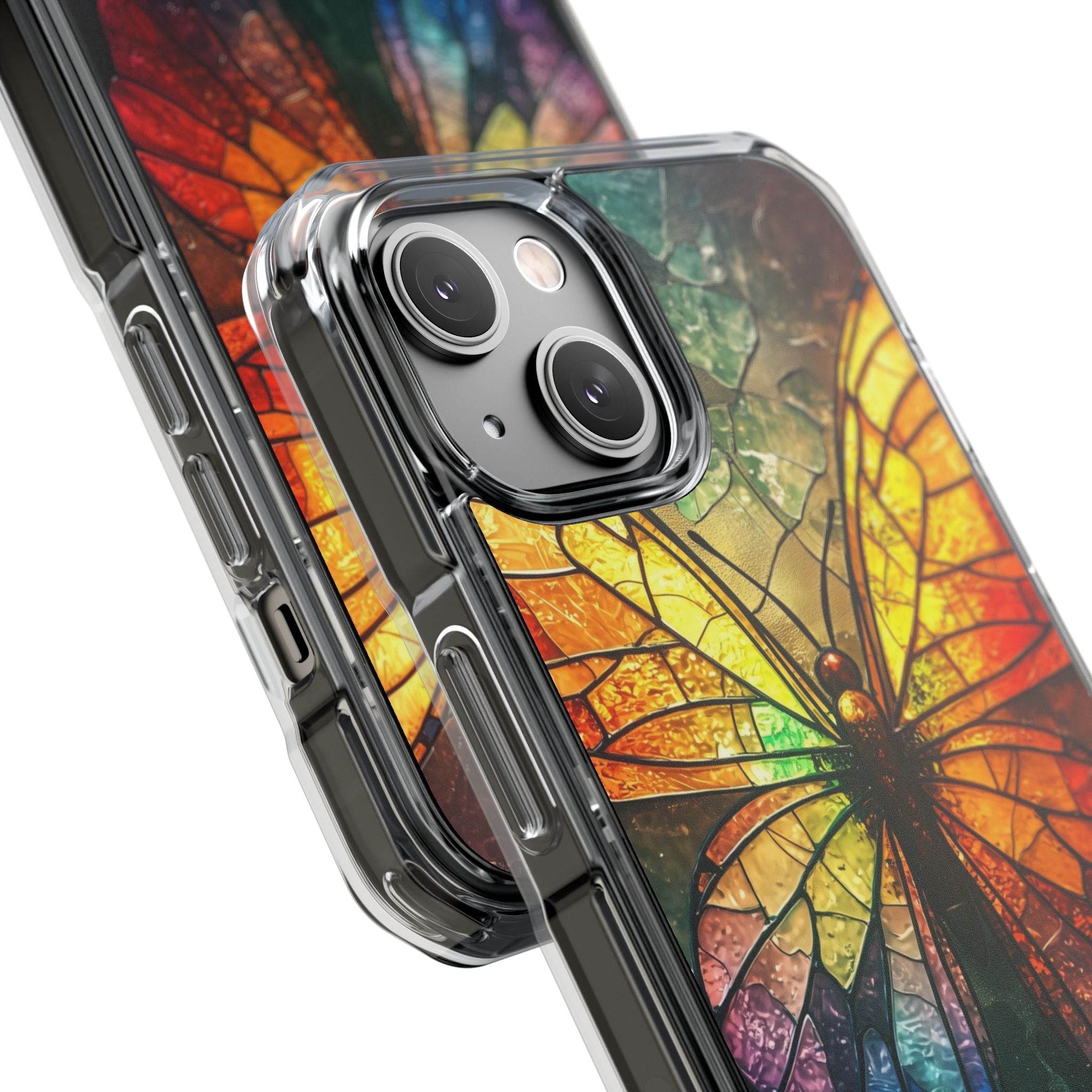 Buntglas Schmetterling iPhone 14 Case - Impact