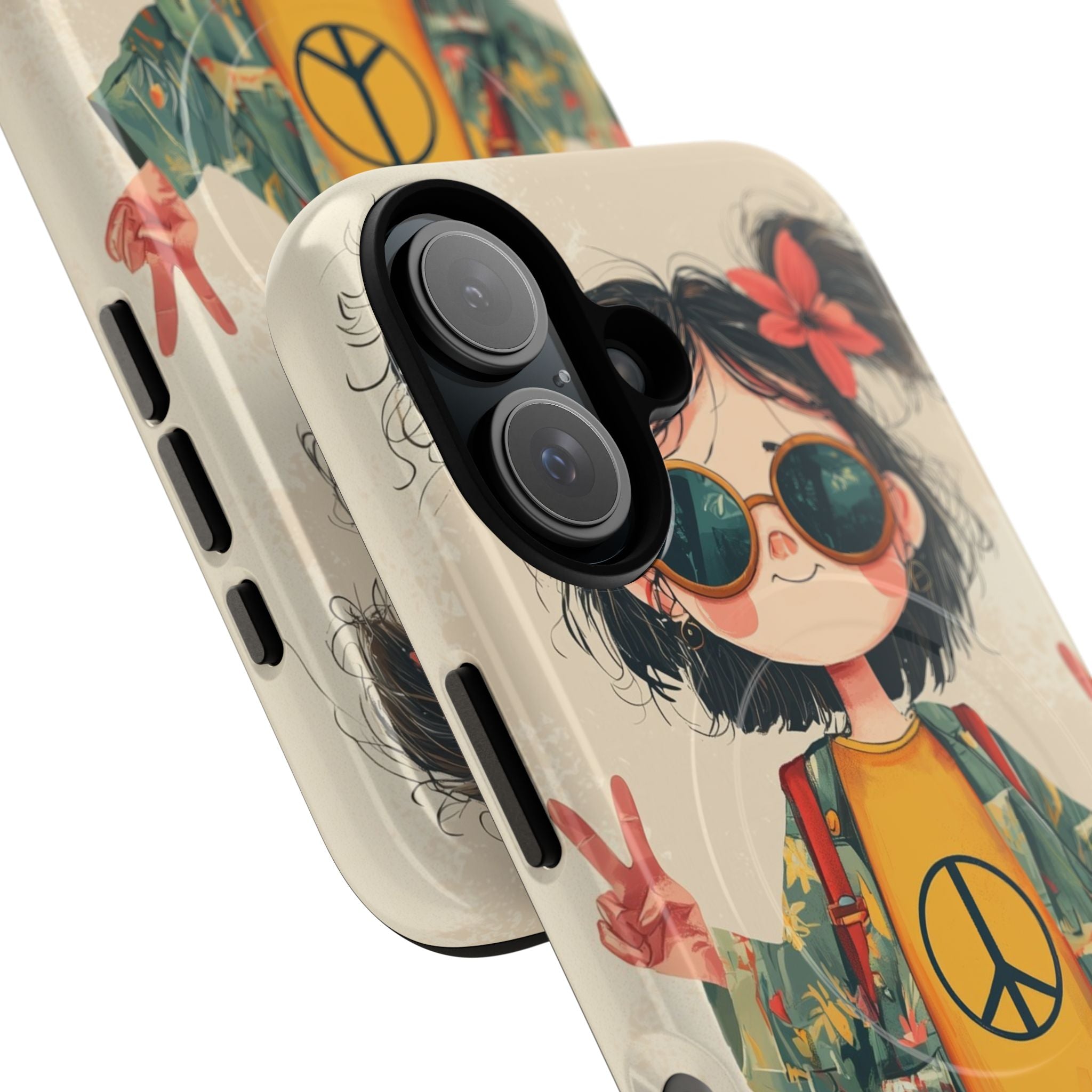Peace Pigtails iPhone 16 Hoesje - Tough+