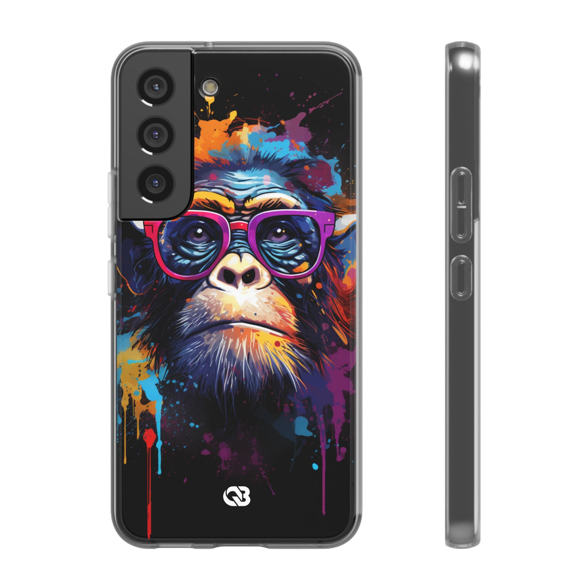 Neon Splatter Primate · Soft Custodia per Samsung