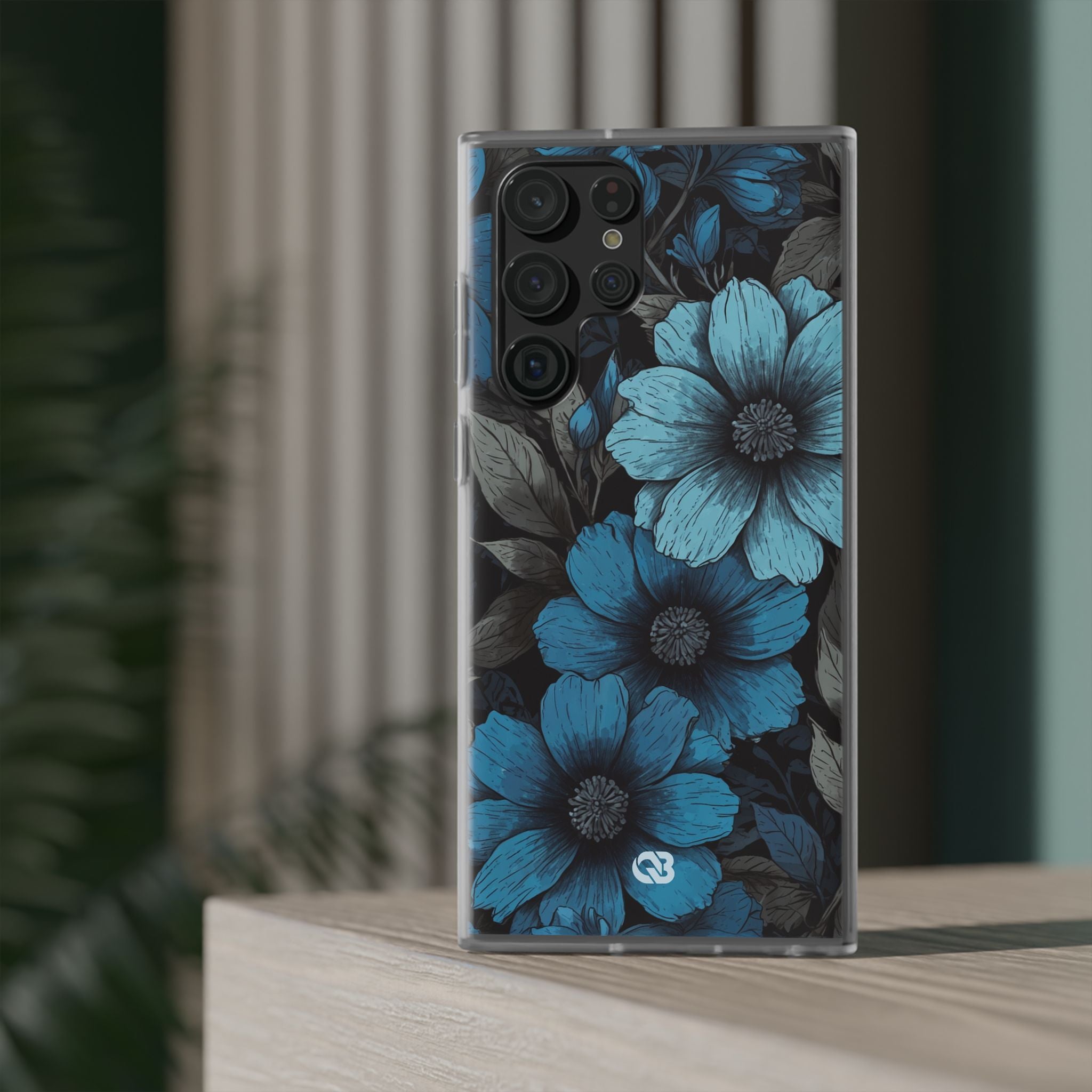Obsidian Blue Petals · Soft Phone Case for Samsung