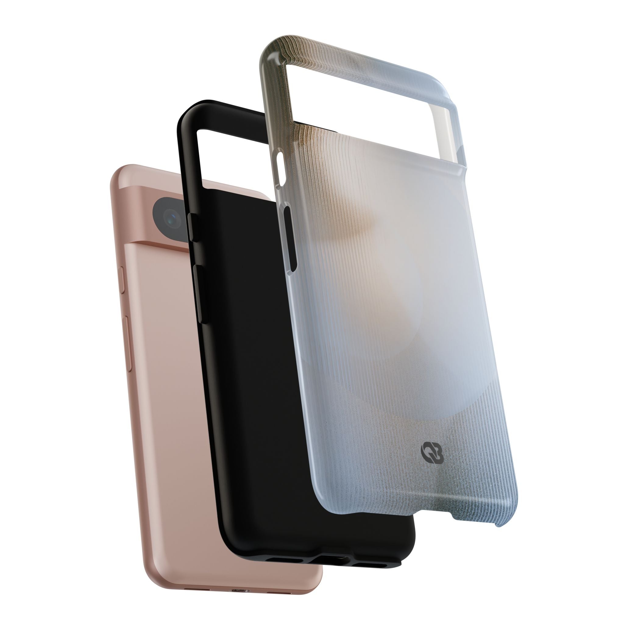 White Tough Phone Case for Google Pixel - Frosted Ribbed Sphere
