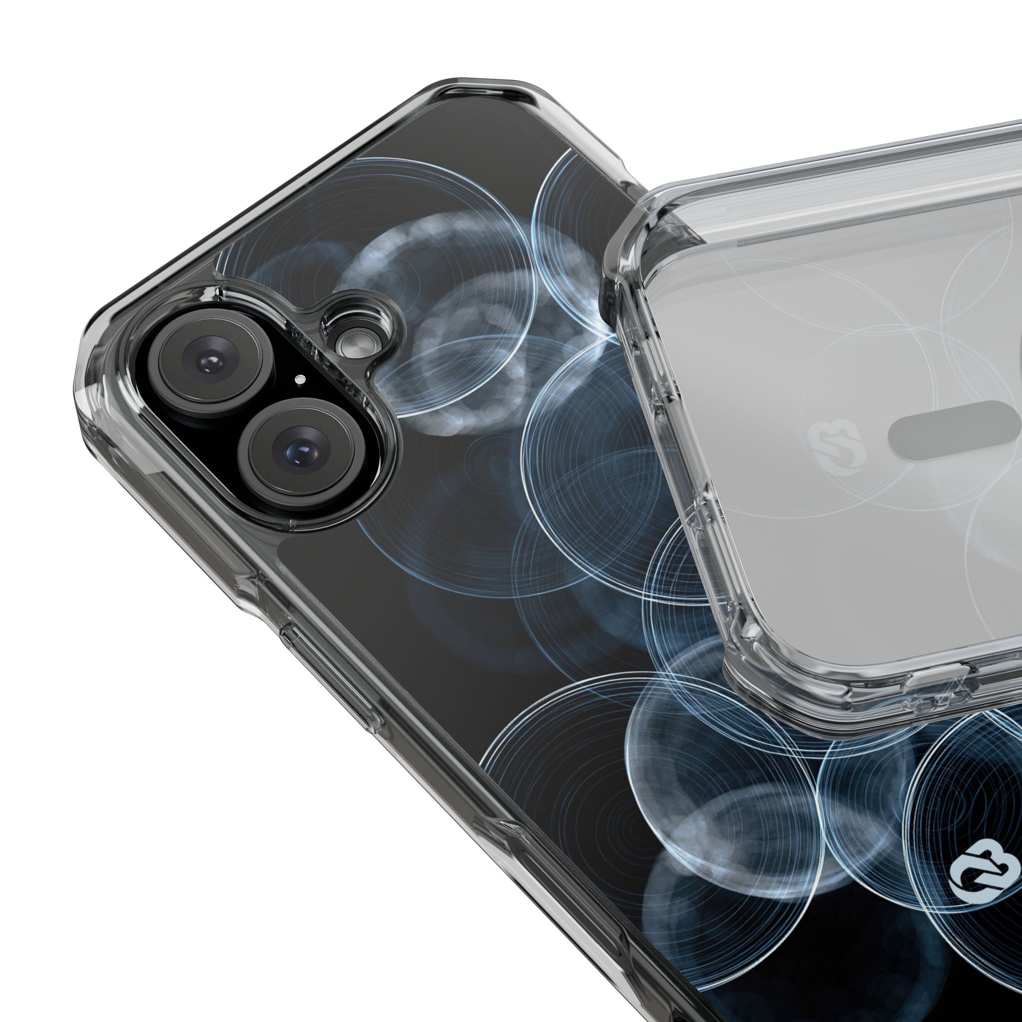 Blue Impact MagSafe Phone Case for iPhone - Cyan Pulse Ripple