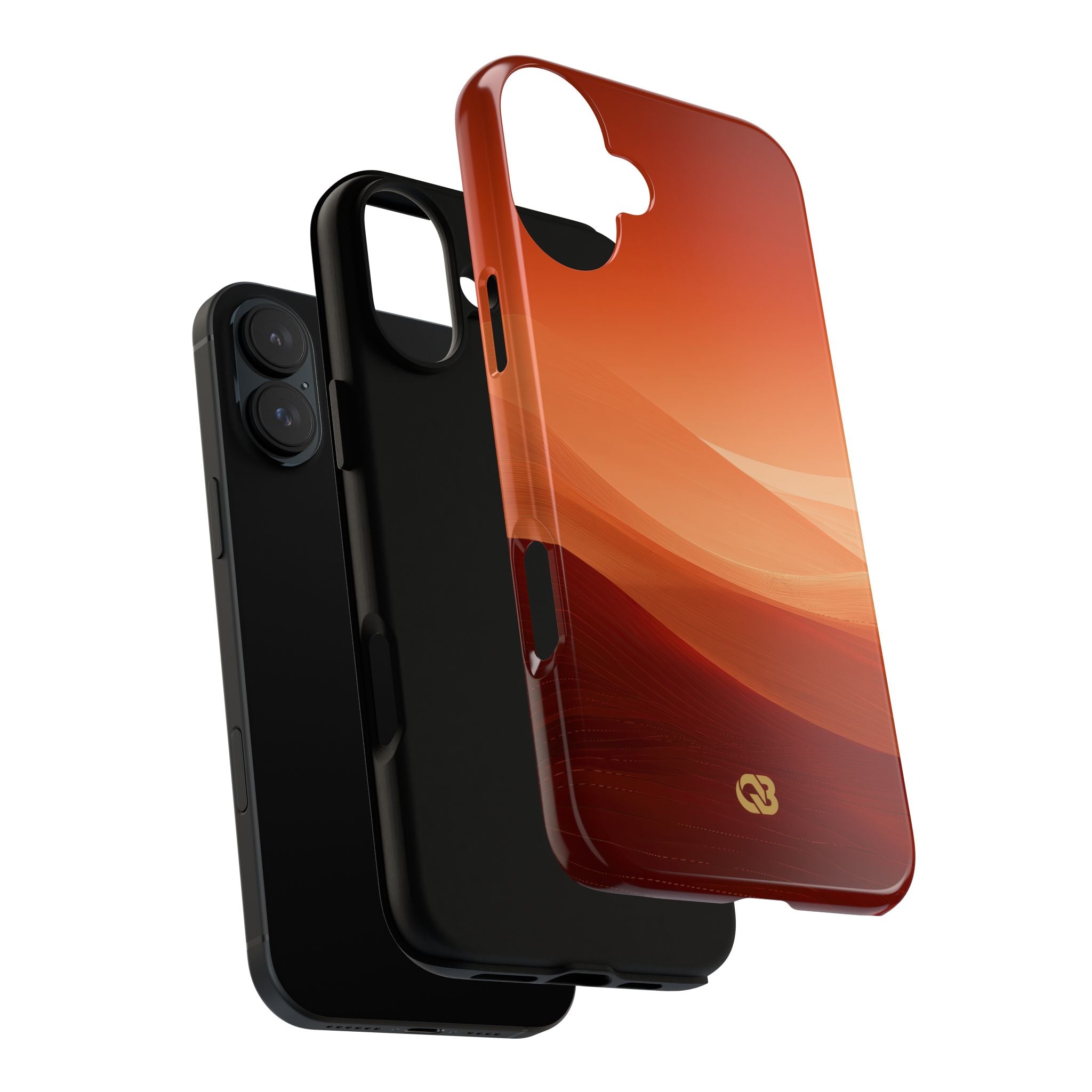 Orange Tough Phone Case for iPhone - Crimson Dune Gradient