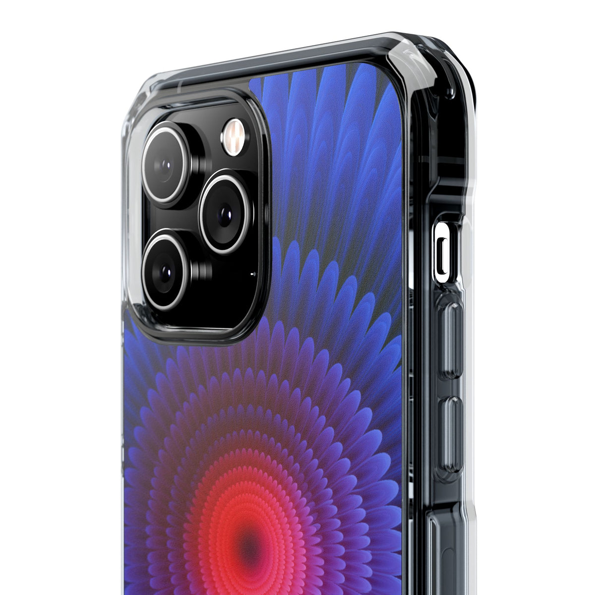 Radial Spectrum Bloom · Clear Impact Magnetic Phone Case for iPhone · Blue