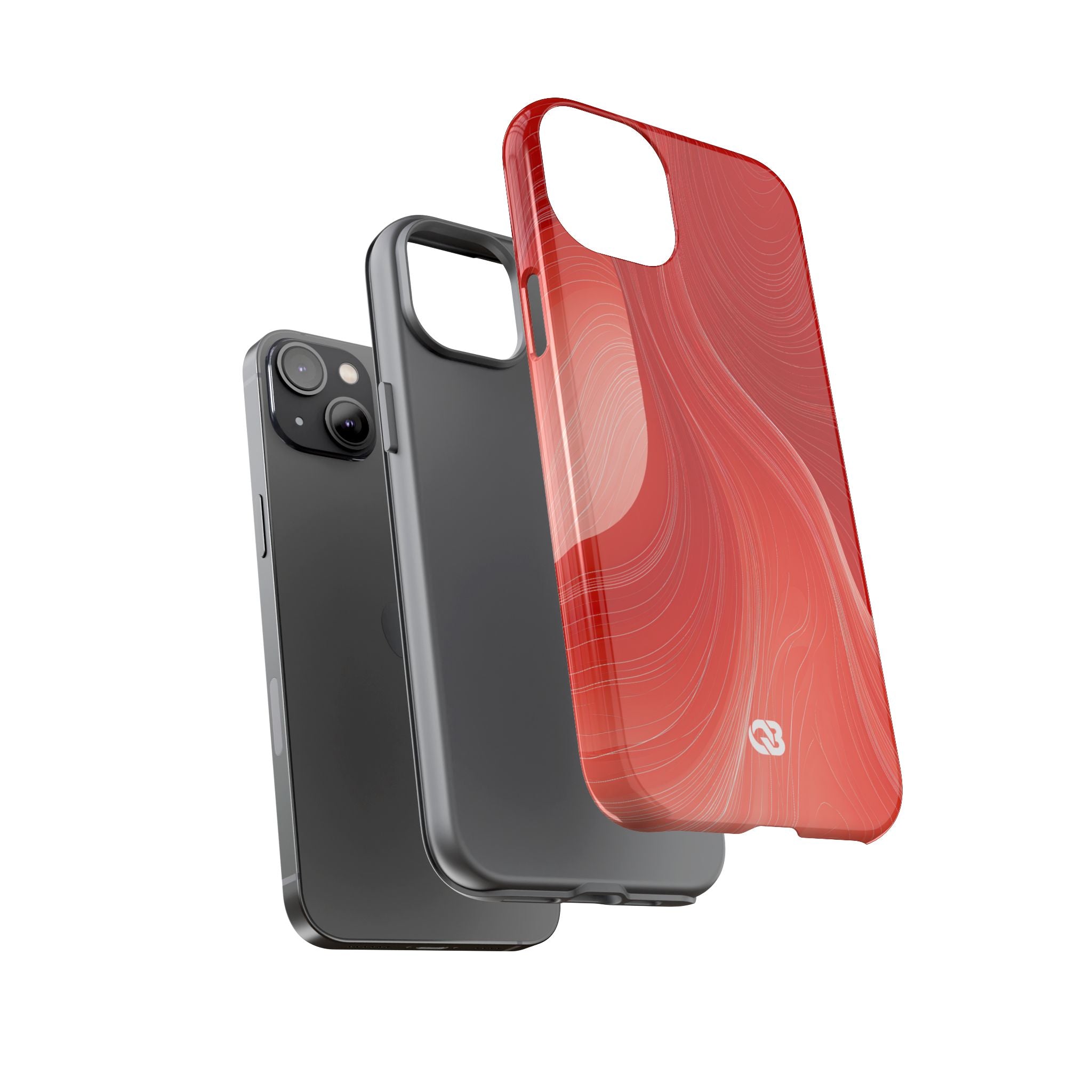 Red Tough Phone Case for iPhone - Crimson Silk Strands