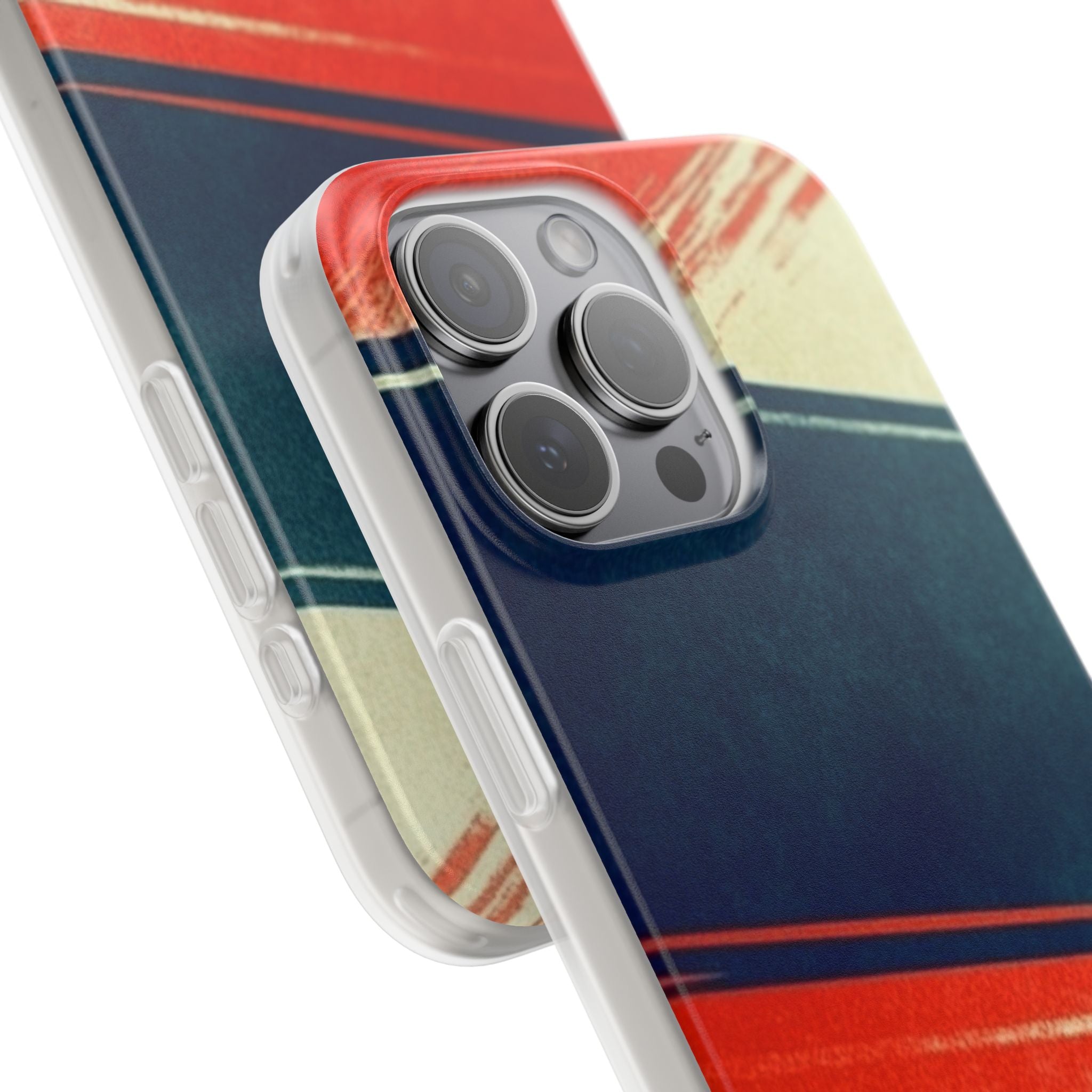 Blaues diagonales Bewegungsmuster iPhone 15 Pro Max Case - Soft