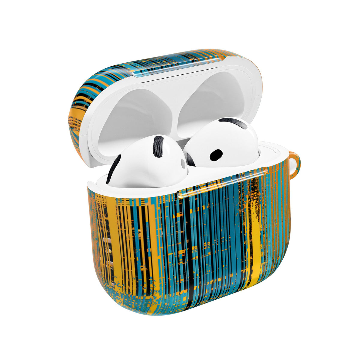 Cyber Glitch Stream · Hard Case for AirPods & AirPods Pro · Teal
