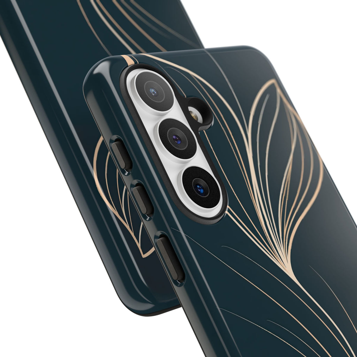 Teal Tough Phone Case for Samsung - Sandstone Silk Flora