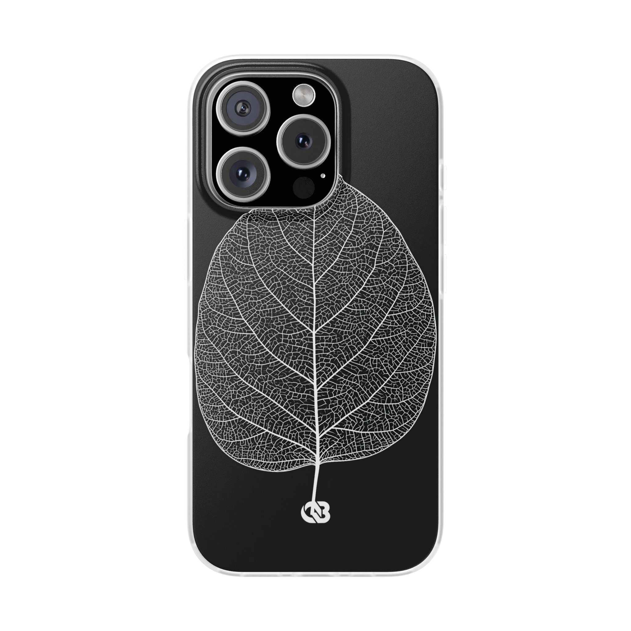 Black Lite Phone Case for iPhone - Bleached Leaf Lattice