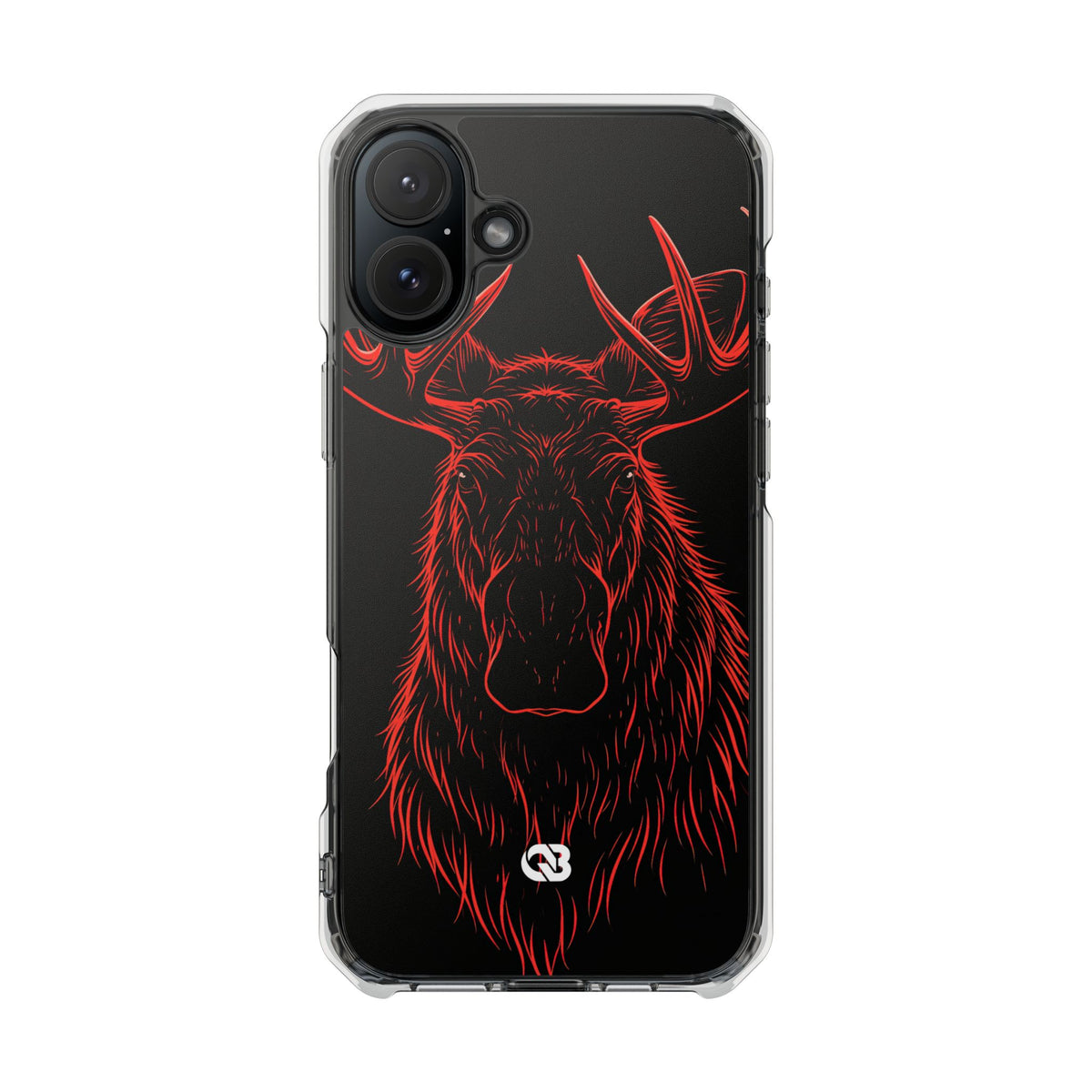 Nordic Moose Contour · Clear Impact Magnetic Phone Case for iPhone · Red