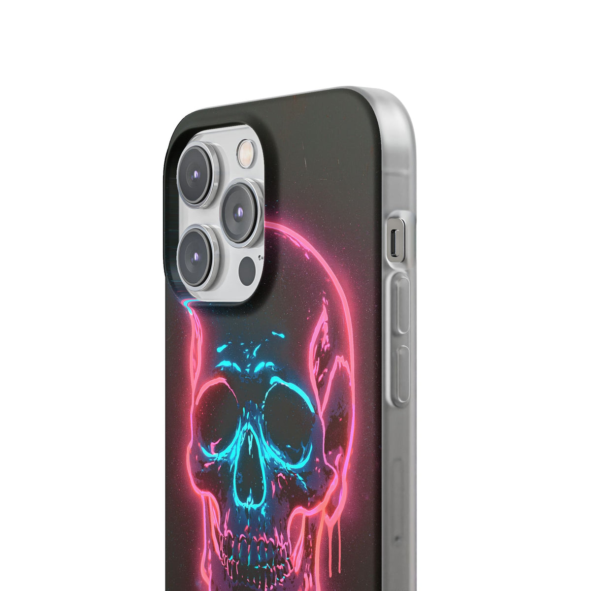 Neon Drip Skull · Lite Phone Case for iPhone · Black
