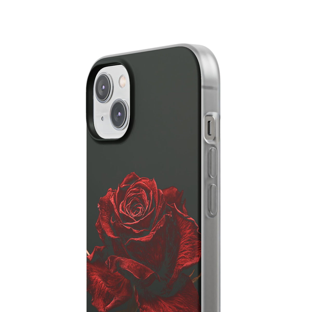 Crimson Noir Rose · Lite Phone Case for iPhone · Black