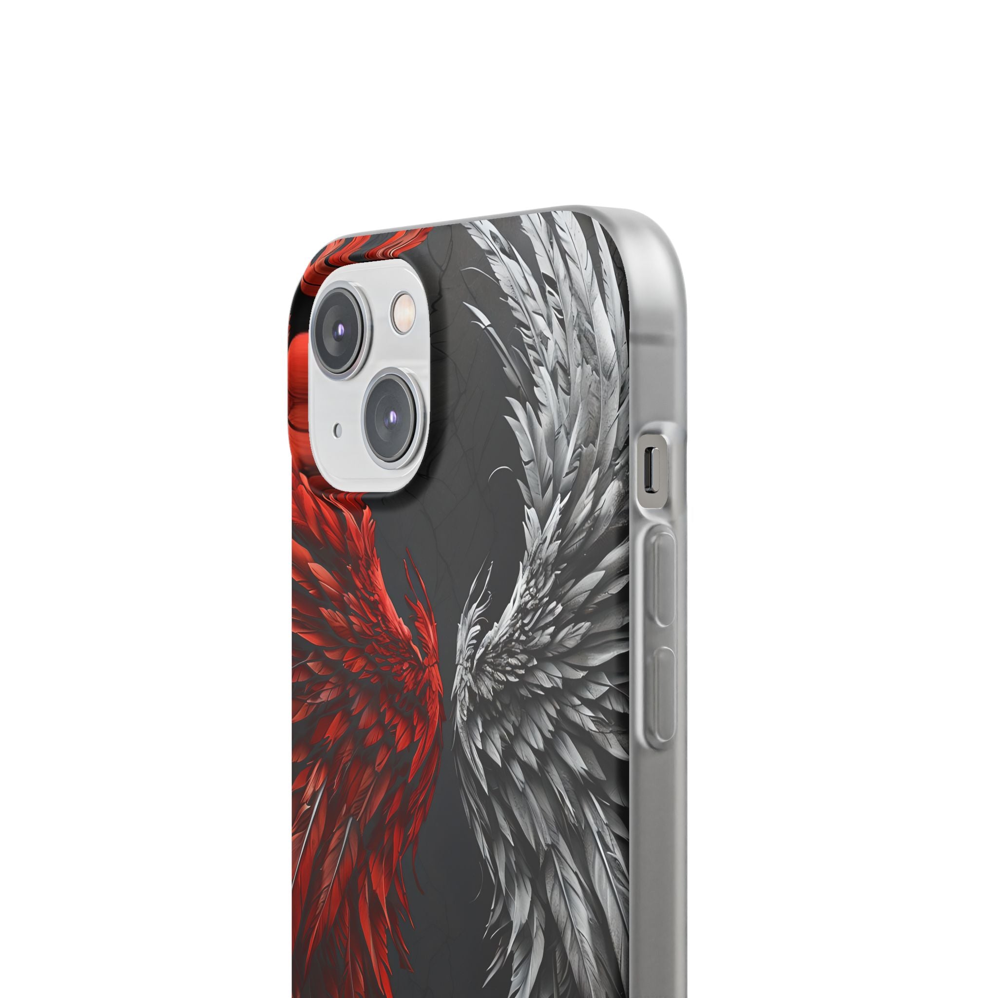 Split Crimson Wing · Soft Phone Case for iPhone