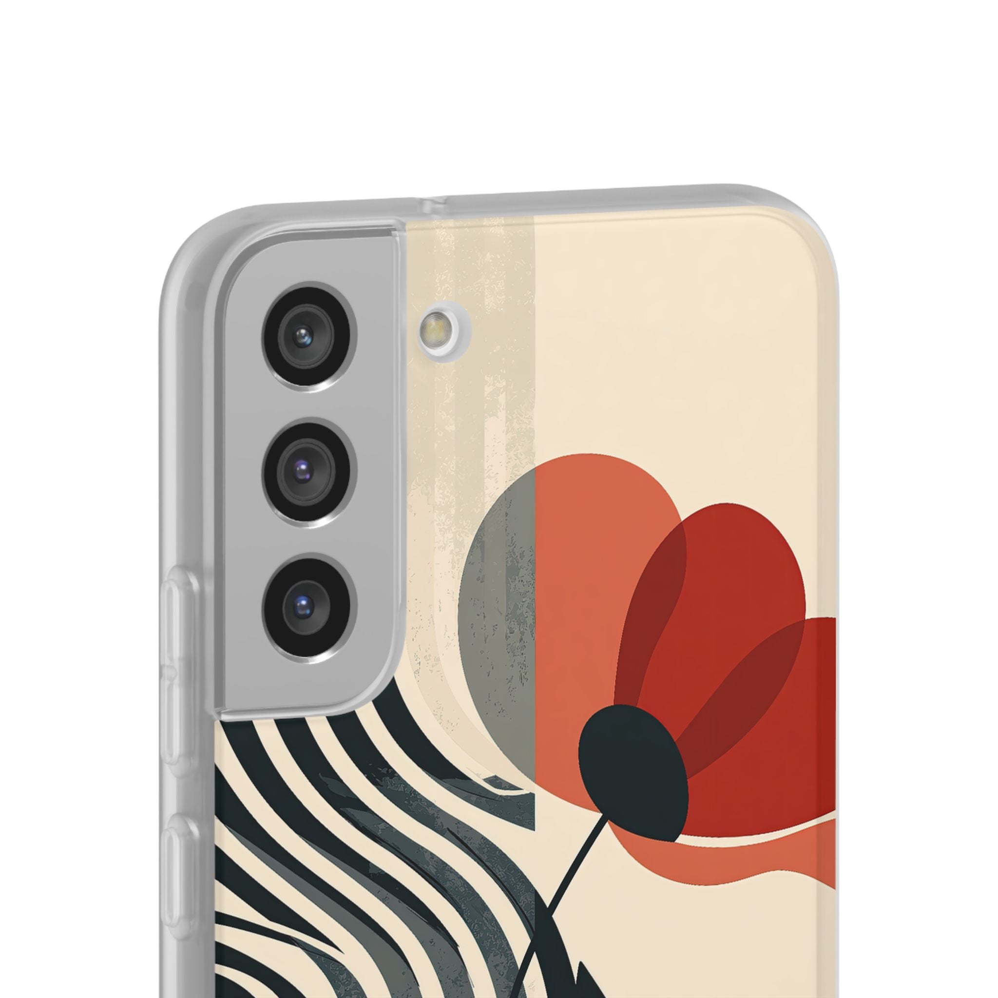 Beige Lite Phone Case for Samsung - Crimson Line Bloom