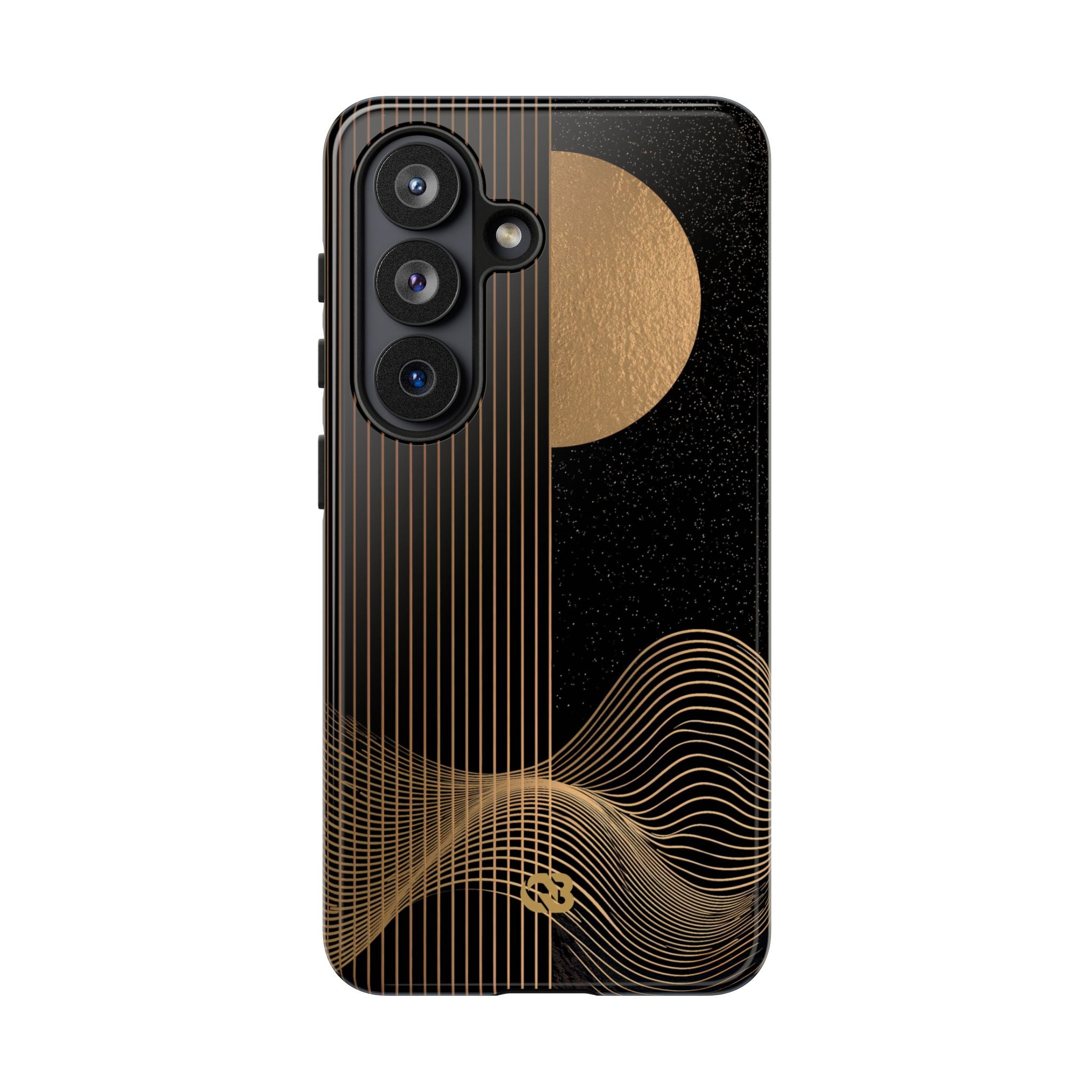 Gold Tough Phone Case for Samsung - Gilded Obsidian Dunes