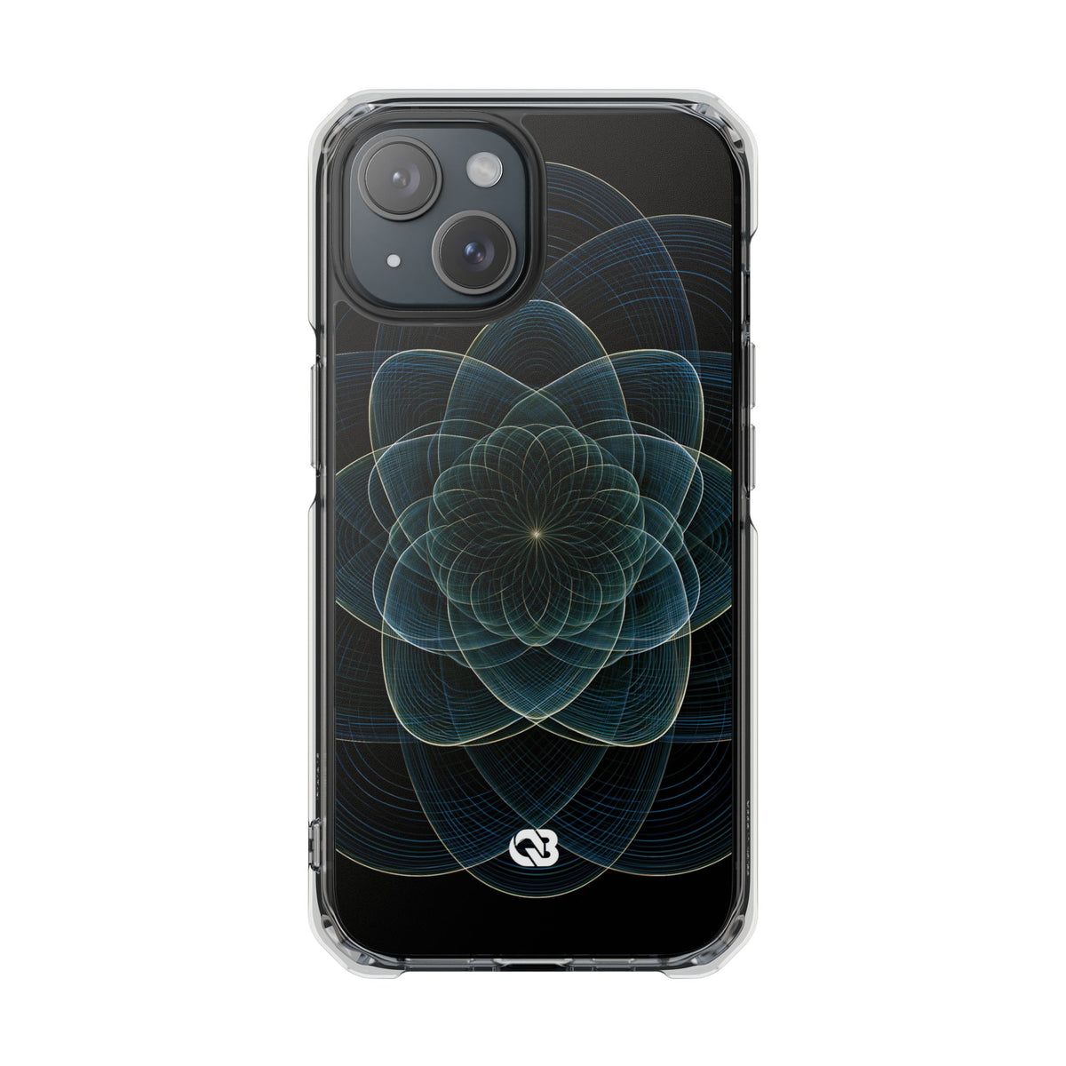 Blue Impact MagSafe Phone Case for iPhone - Celestial Wireframe Bloom