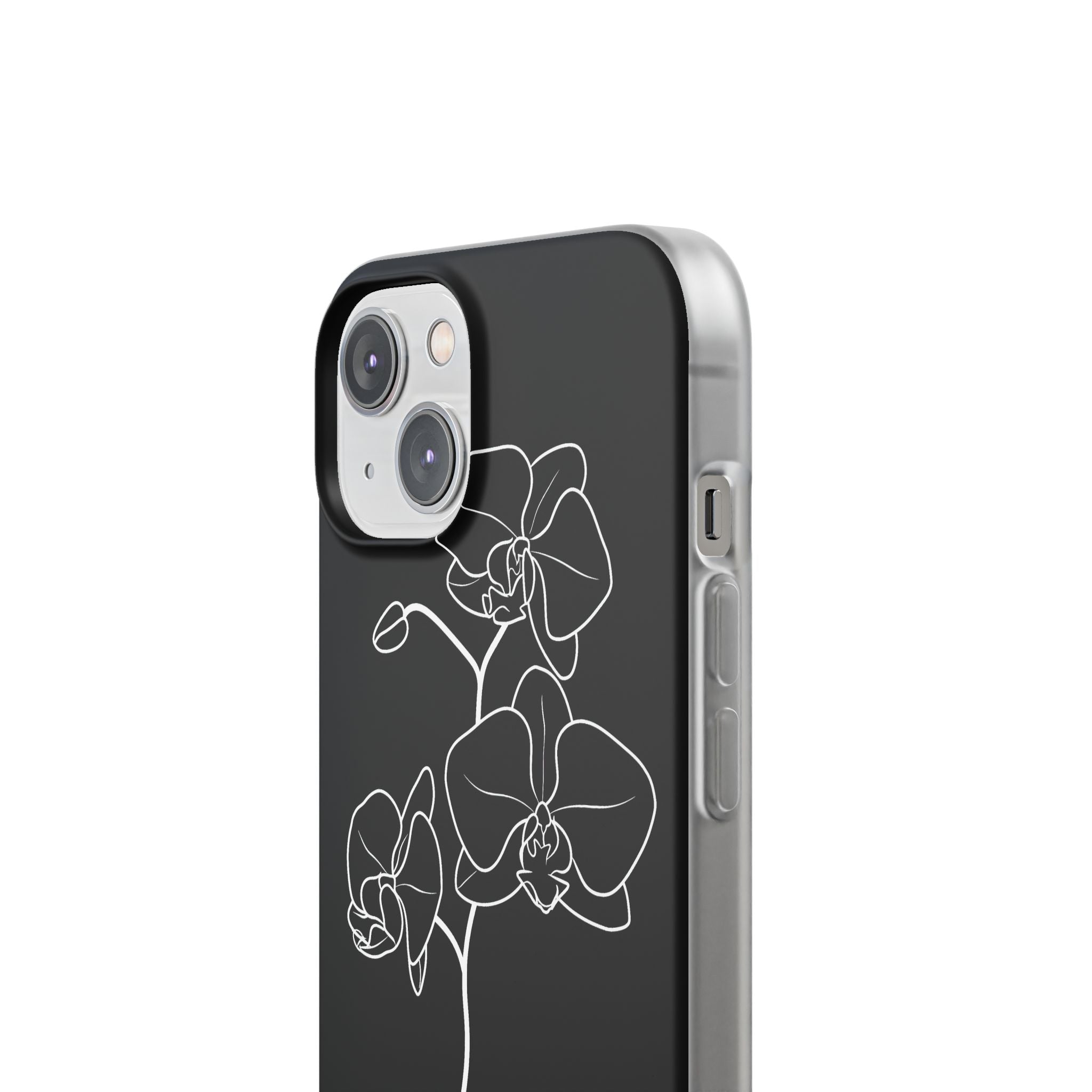 Black Lite Phone Case for iPhone - Noir Alabaster Orchid