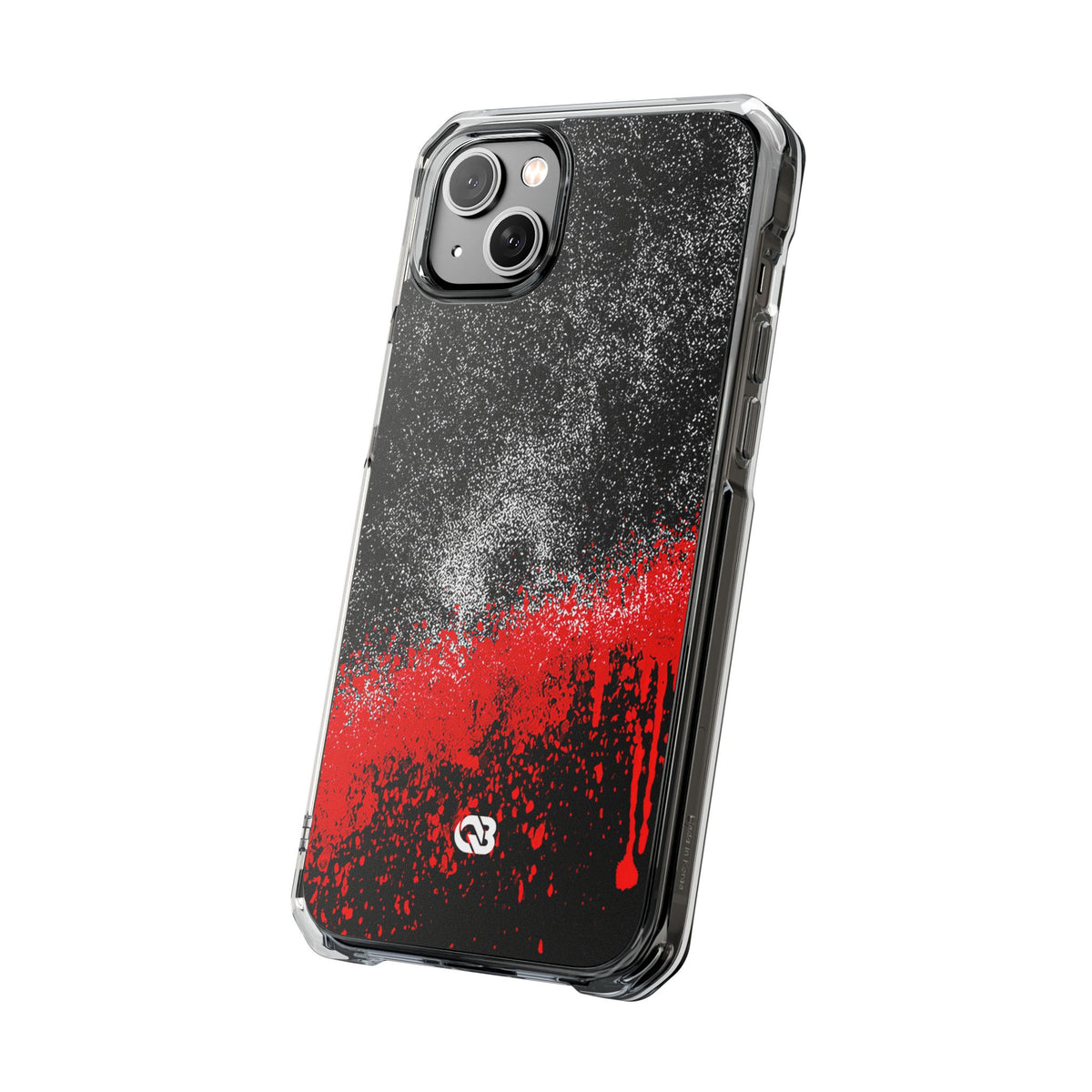 Crimson Noir Drip · Clear Impact Magnetic Phone Case for iPhone · Black