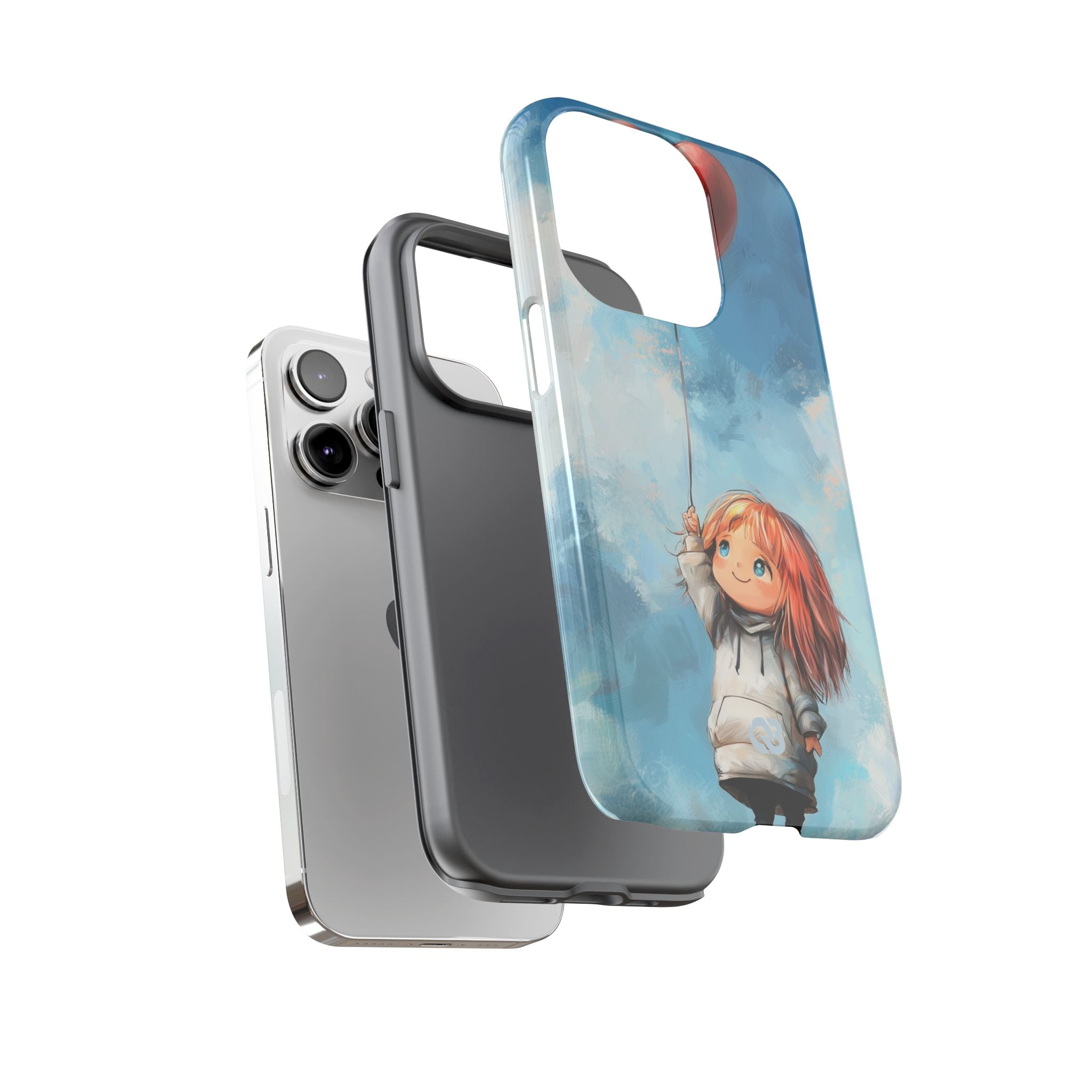 Crimson Heart Sky · Tough Phone Case for iPhone