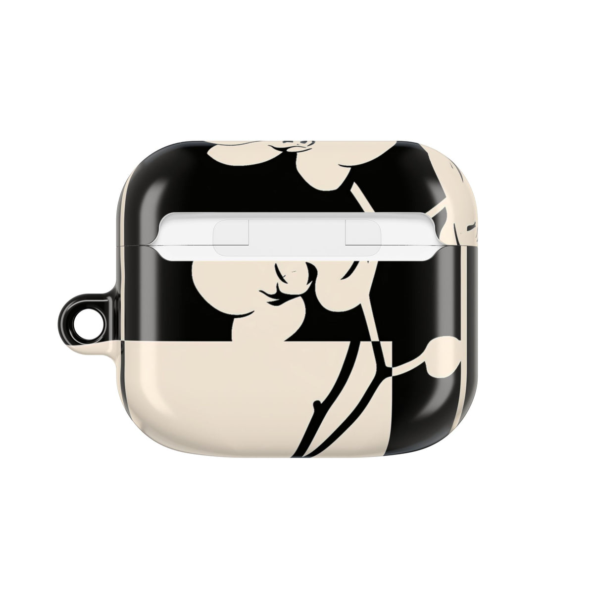 Geometric Orchid Bloom · Hard Case for AirPods & AirPods Pro · Black