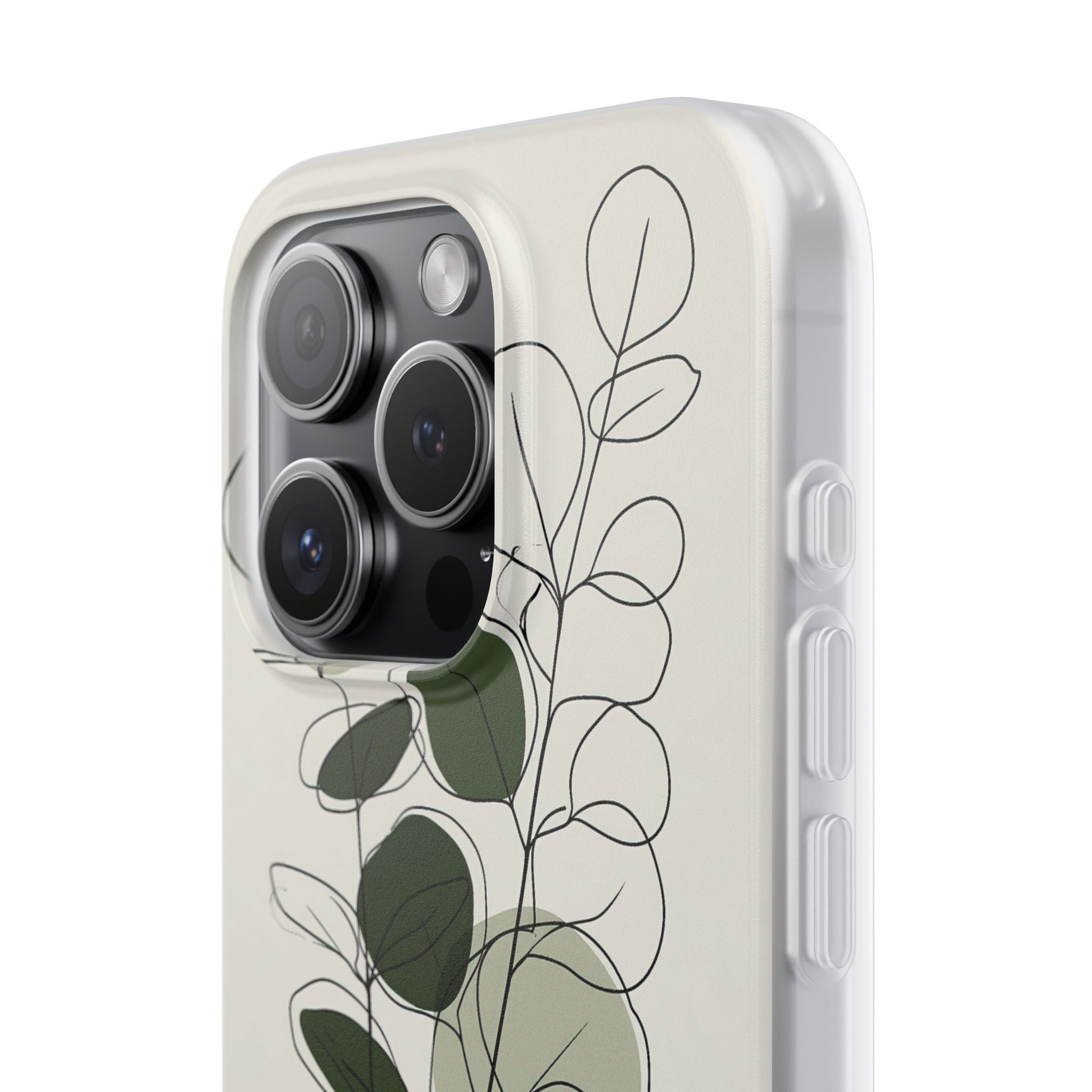 Green Lite Phone Case for iPhone - Muted Eucalyptus Sketch