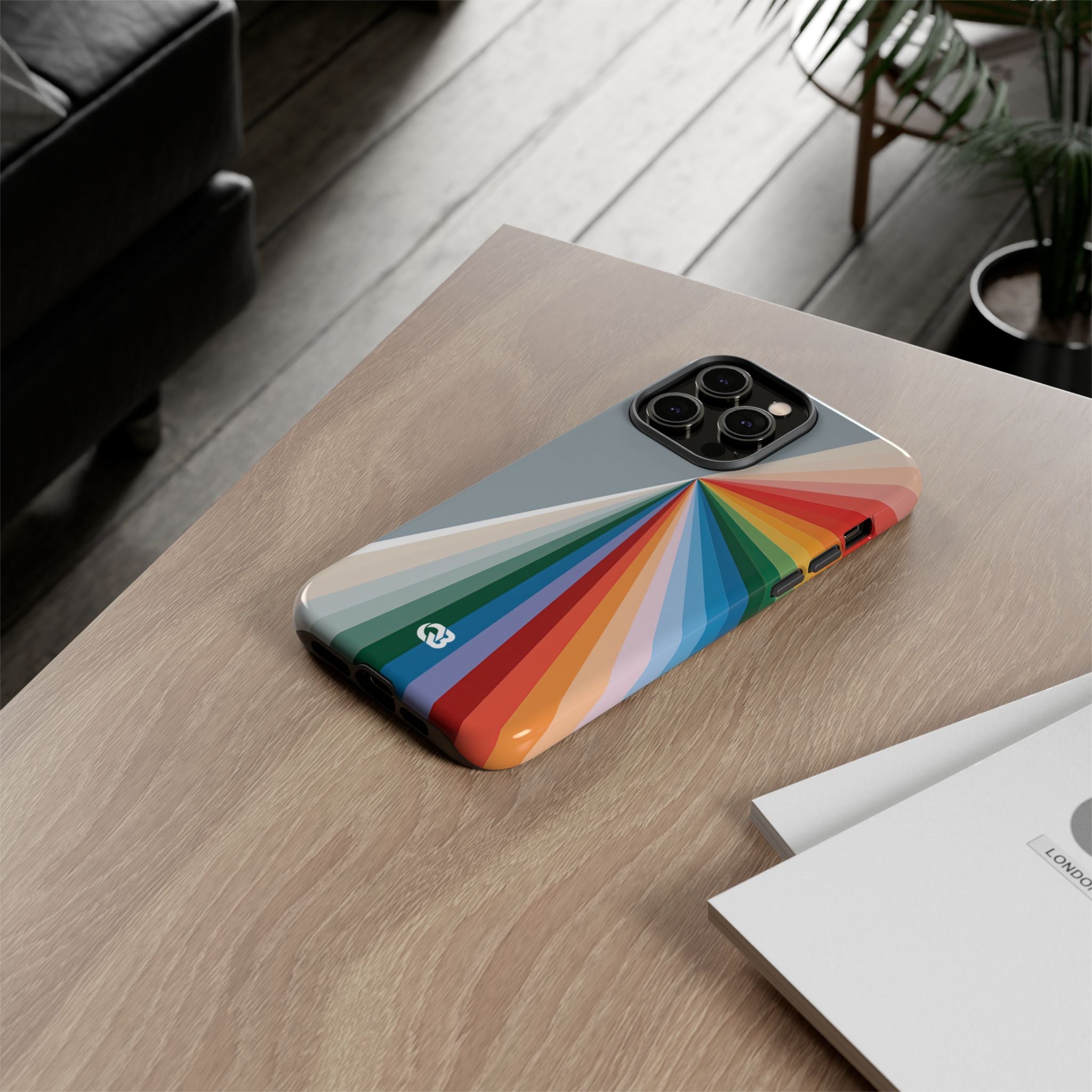 Grey Tough Phone Case for iPhone - Slate Prism Burst