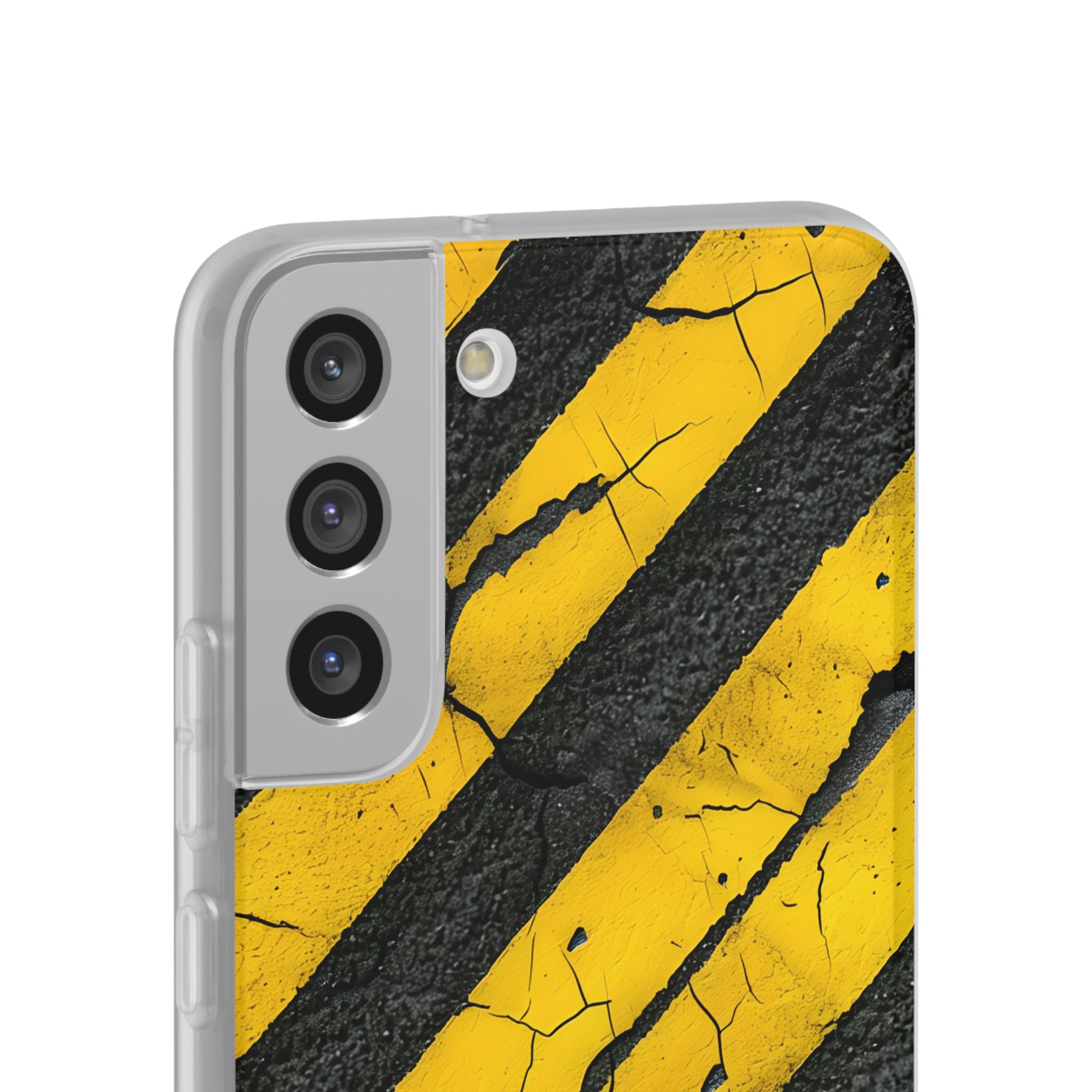 Cracked Hazard Stripes · Soft Handyhülle für Samsung