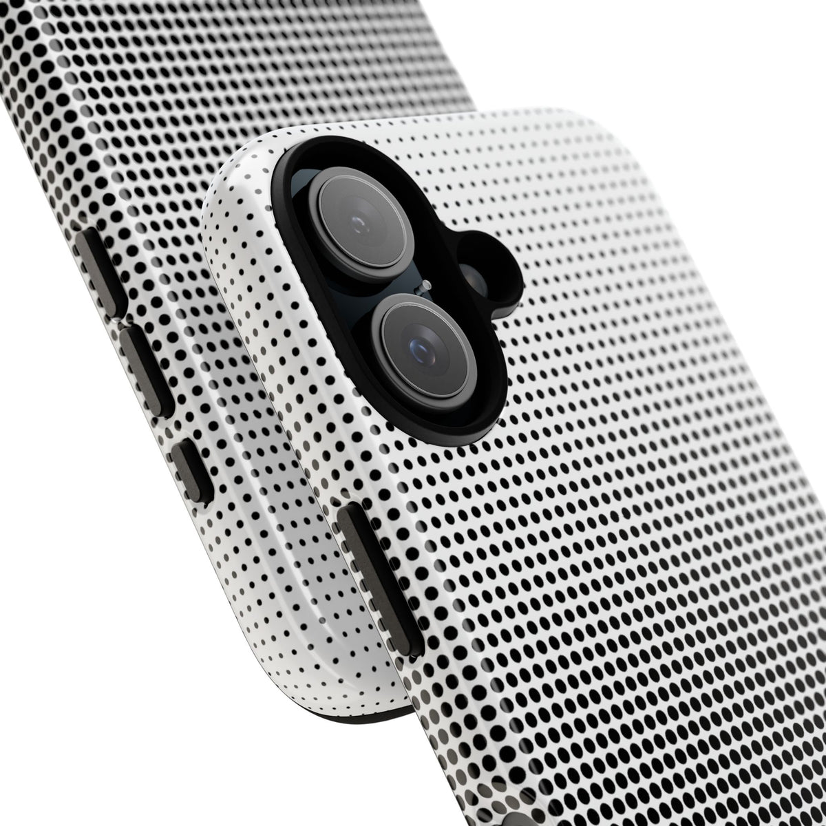 Black Tough Phone Case for iPhone - Obsidian Halftone Flux